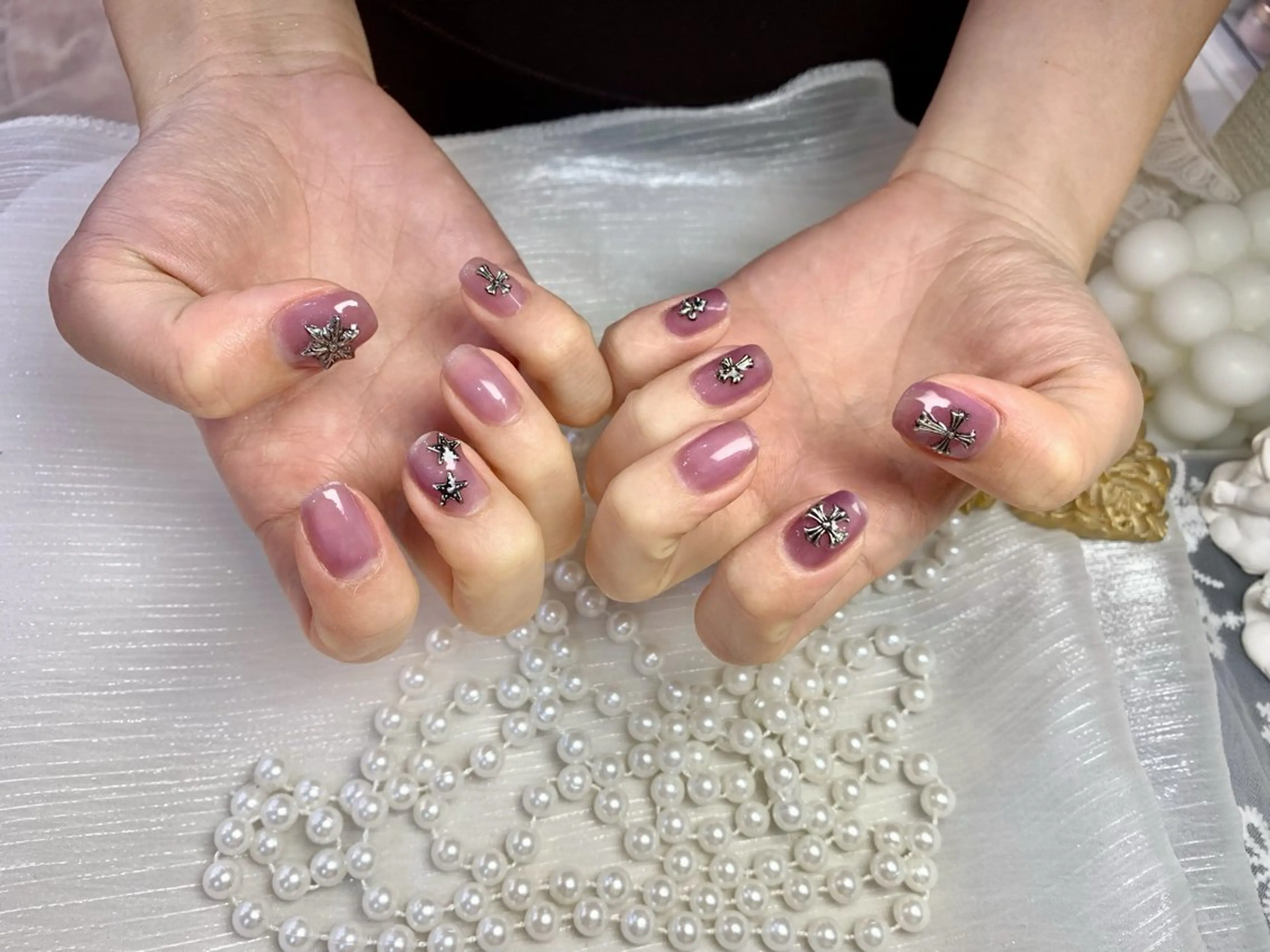 ネイル アートネイル フットネイル ジェルネイル ハート マグネットネイル Babarla Nailのネイルデザイン