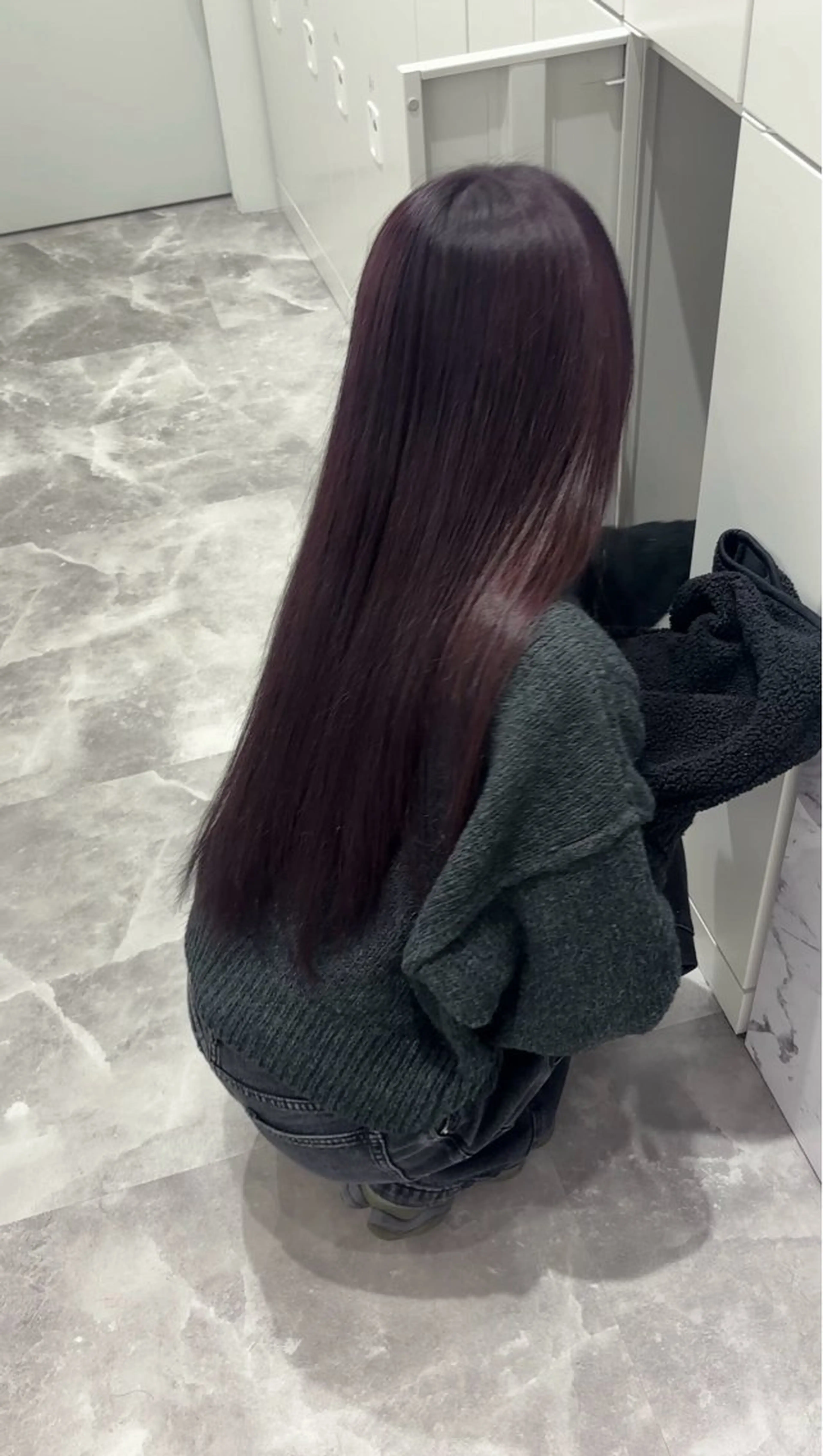 ロング ヘアカラー ラベンダーカラー /巻き/WAKANAのヘアスタイル