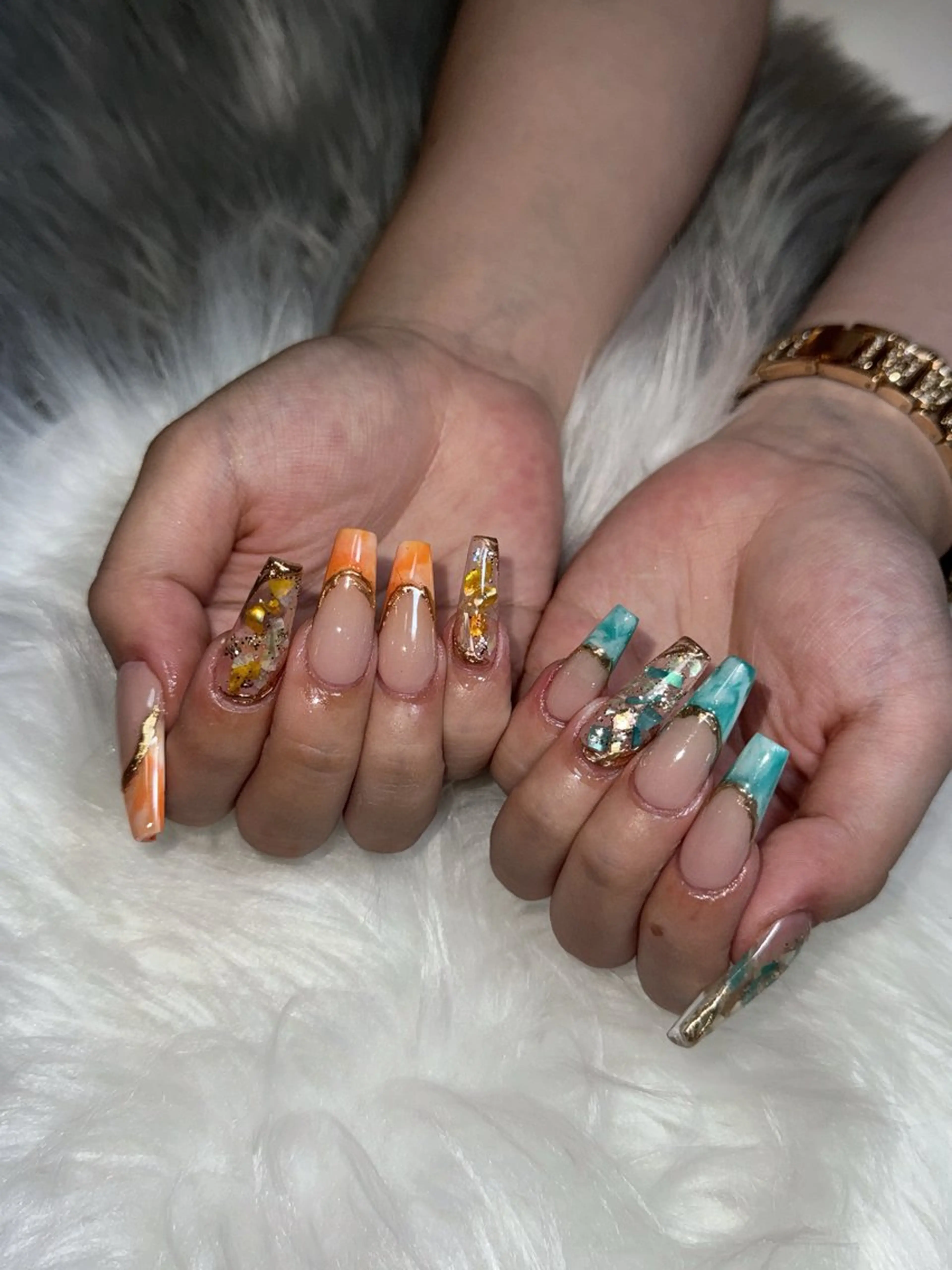 ネイル フレンチネイル 大理石ネイル(マーブル) スカルプネイル ハンドネイル feel ♡︎ remiのネイルデザイン