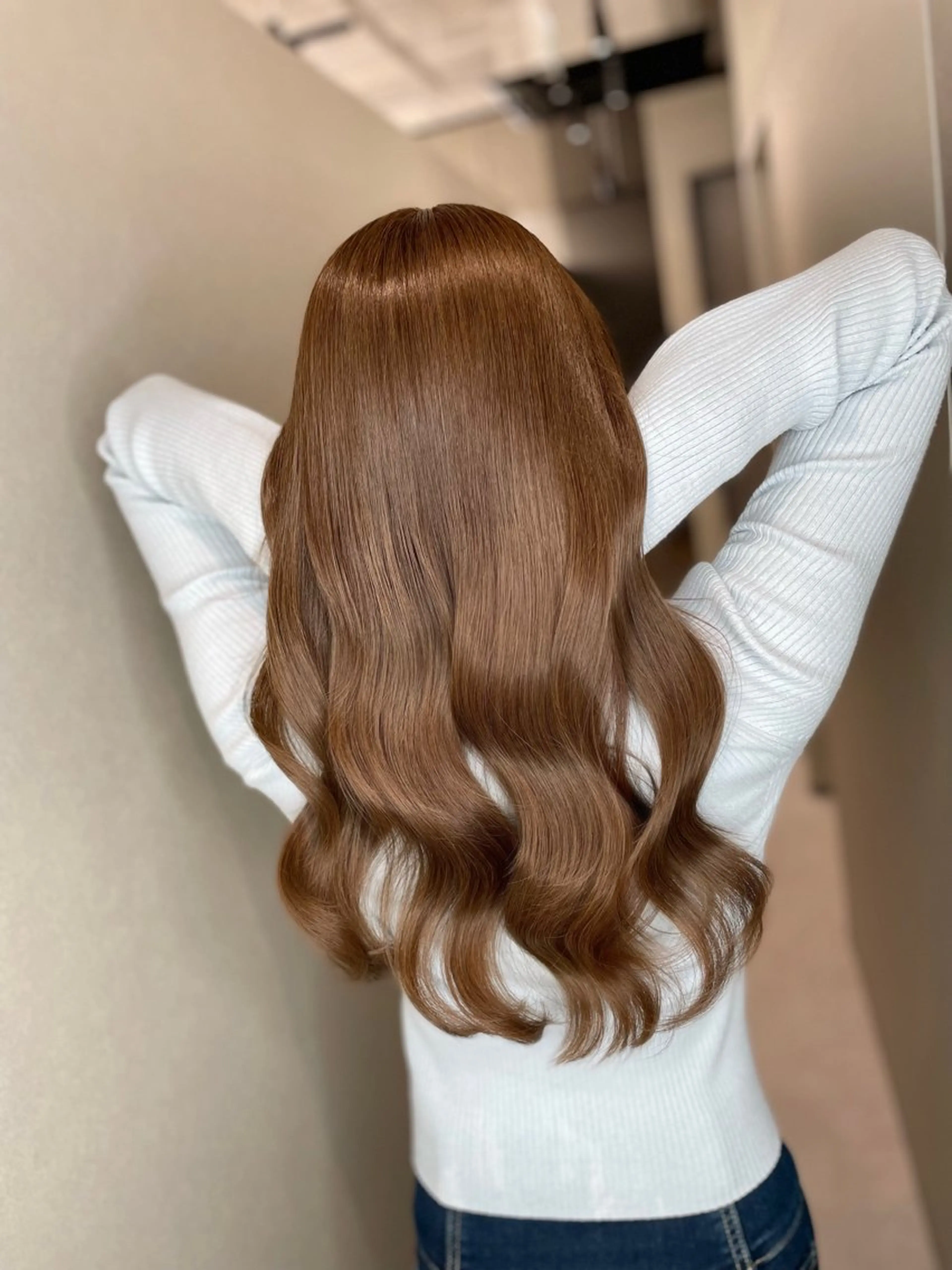 セミロング カラー 透明感カラー 髪質改善 ヘアカラー トリートメント 今井 勝也のヘアスタイル