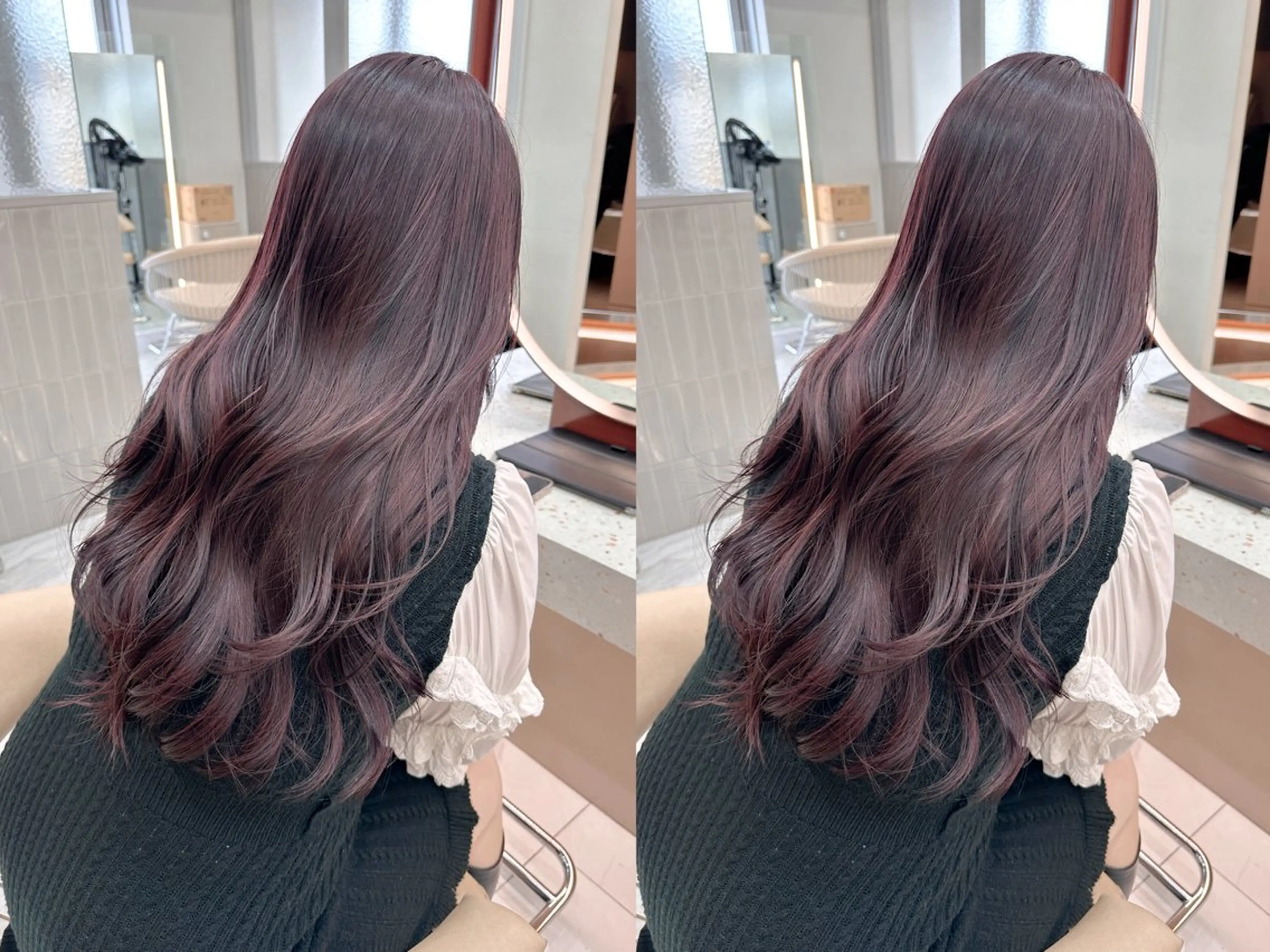 ロング オリーブカラー 長谷川のヘアスタイル