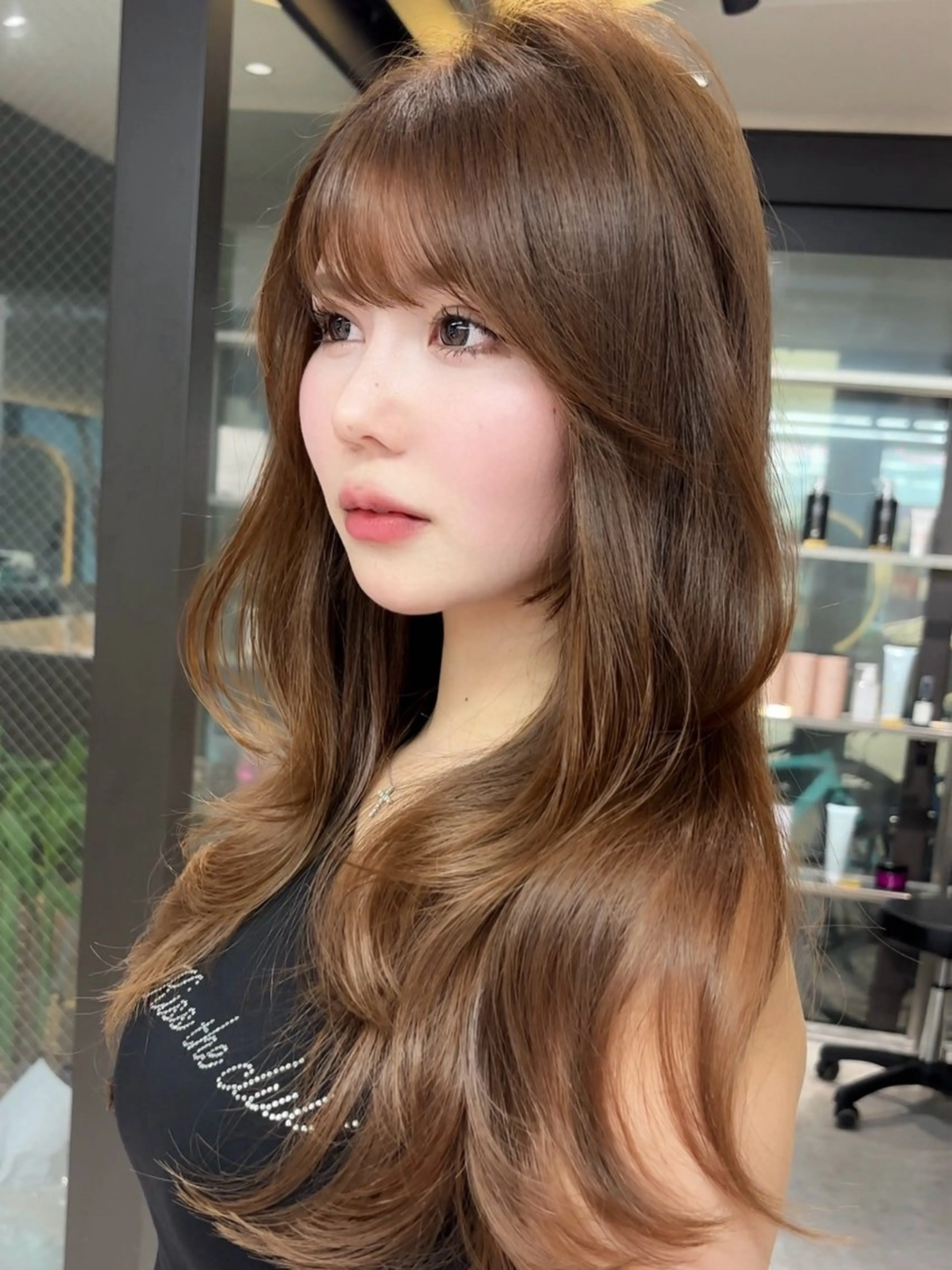 セミロング カラー ベージュカラー ブリーチ 透明感カラー ダブルカラー ブリーチなしカラー 🎀𝑆𝐴𝑅𝐴 /レイヤーカット🎀のヘアスタイル