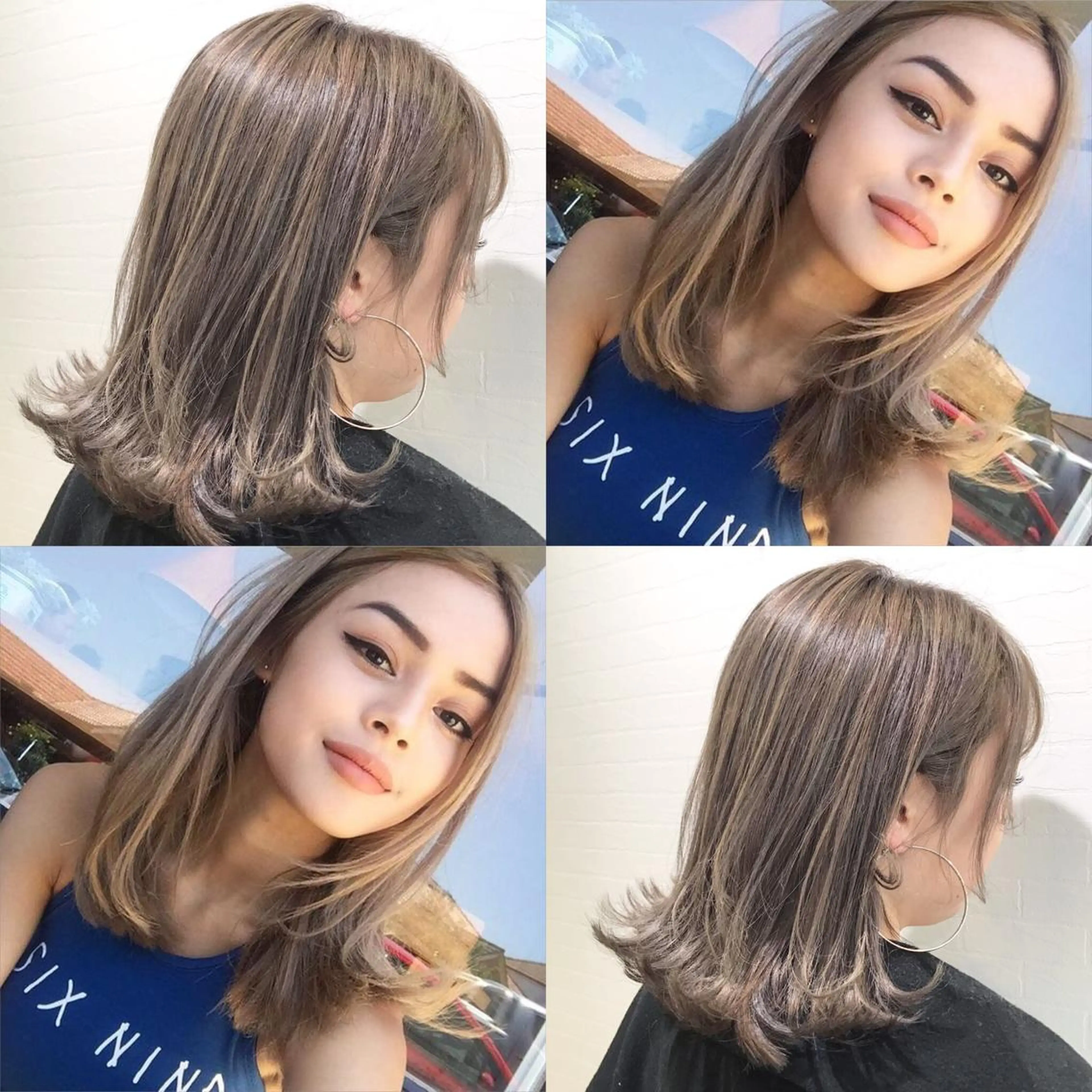 ショート カラー ヘアアレンジ グレージュ ハイライトカラー ハイトーンカラー ハイライト ヘアカラー トリートメント BANK'S hair所属・💐ケラチン 髪質改善寺坂雄飛💐のヘアスタイル