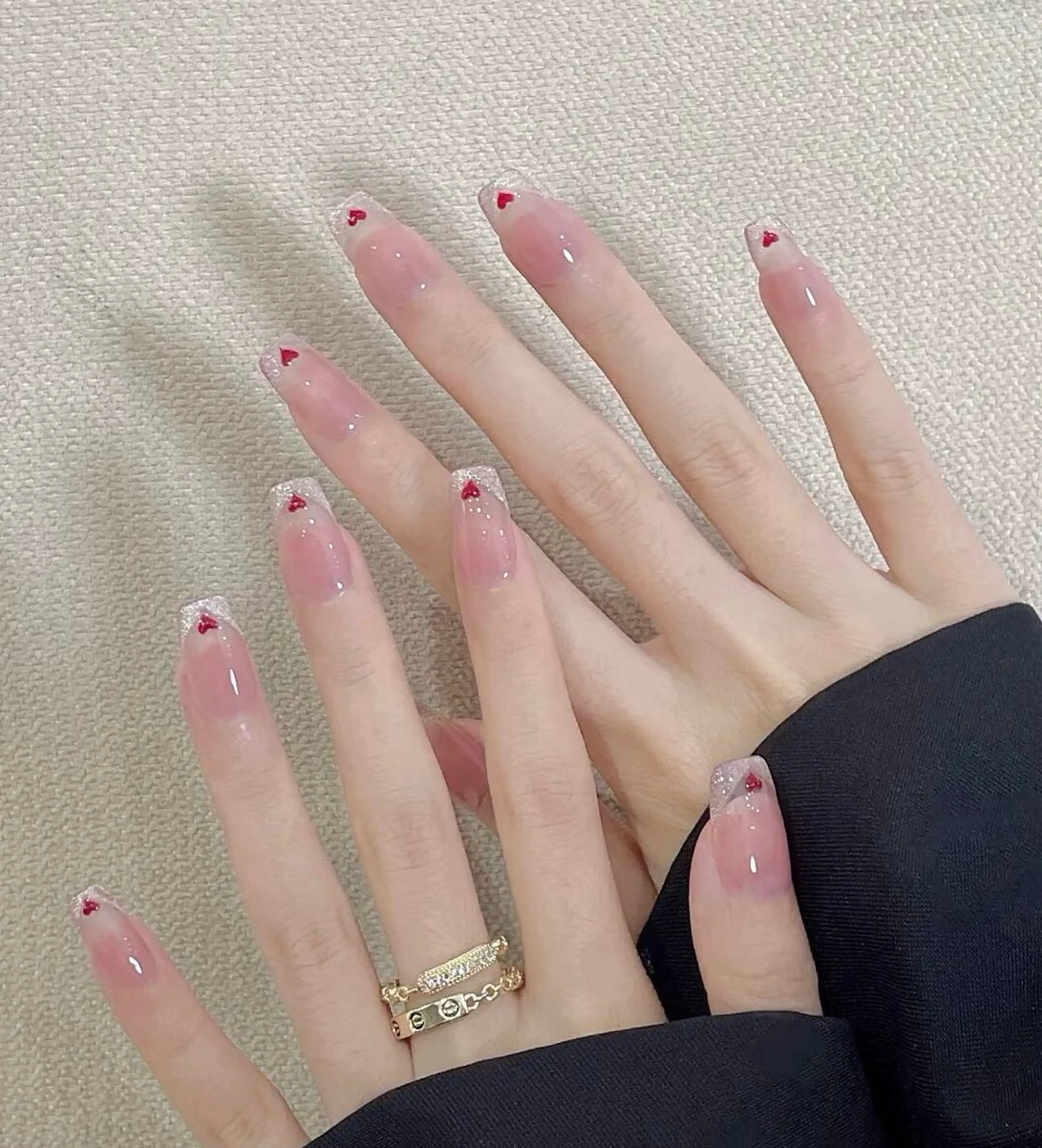 ネイル チークネイル 長さ出し フレンチネイル ガーリー 韓国ネイル SunNail池袋駅 ワンホンネイルのネイルデザイン