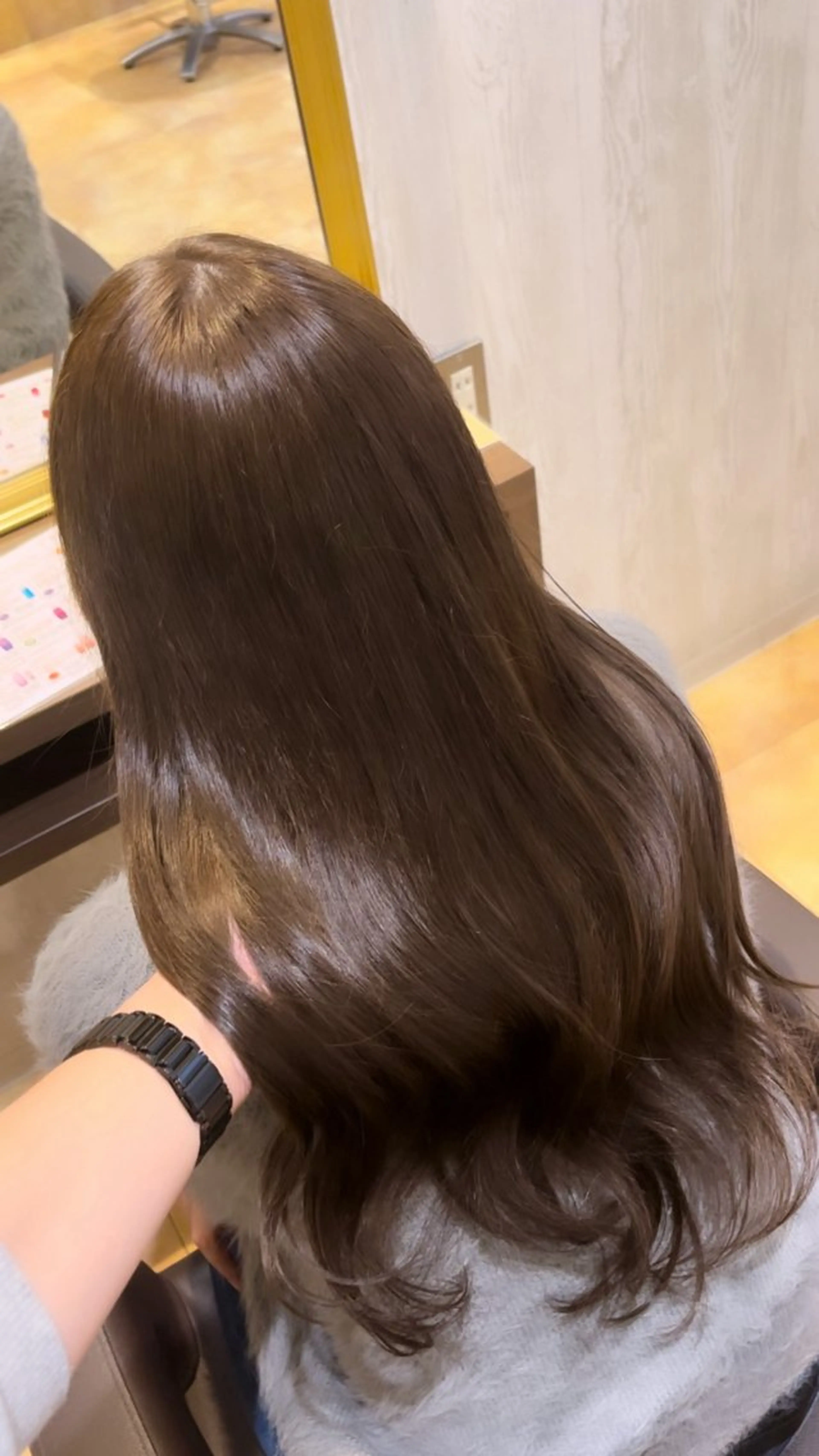 ロング 縮毛矯正 トリートメント ブリーチなしWカラー レイヤー/Rickyのヘアスタイル