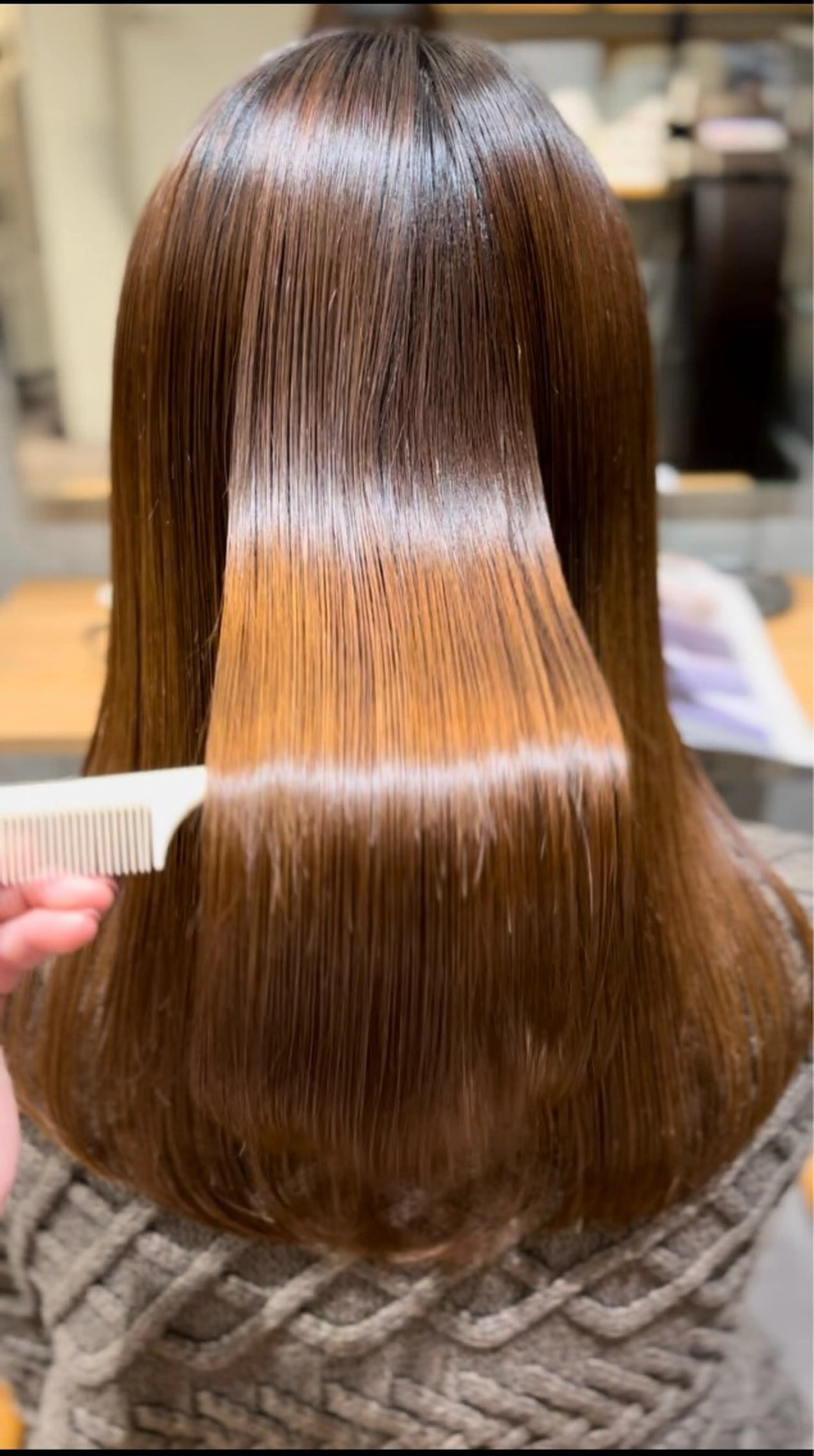 ミディアム パーマ 縮毛矯正 レイヤー/ボブカット kanohaのヘアスタイル