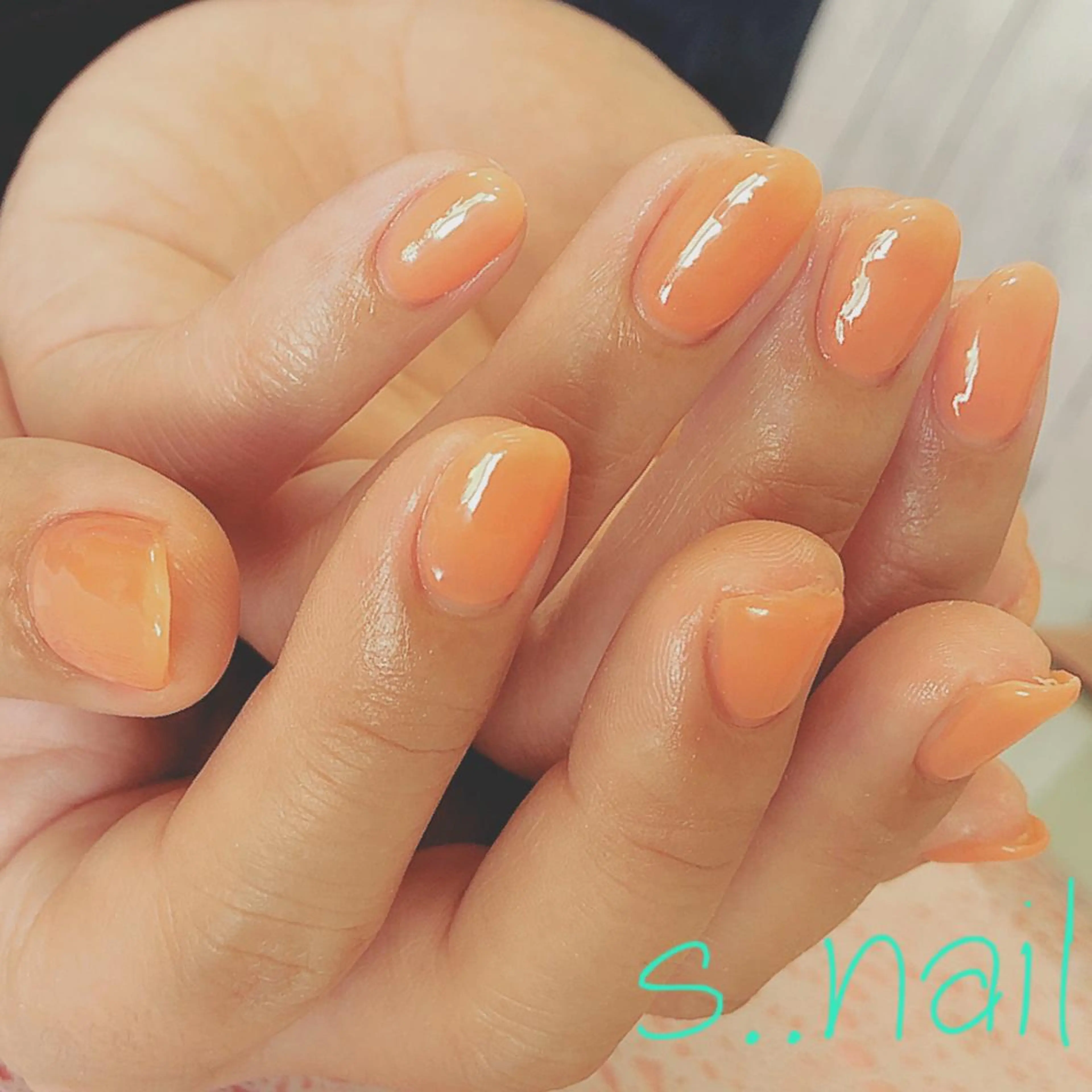 ネイル ワンカラーネイル オレンジ 春ネイル ハンドネイル フットネイル s..nail / MORITAのネイルデザイン