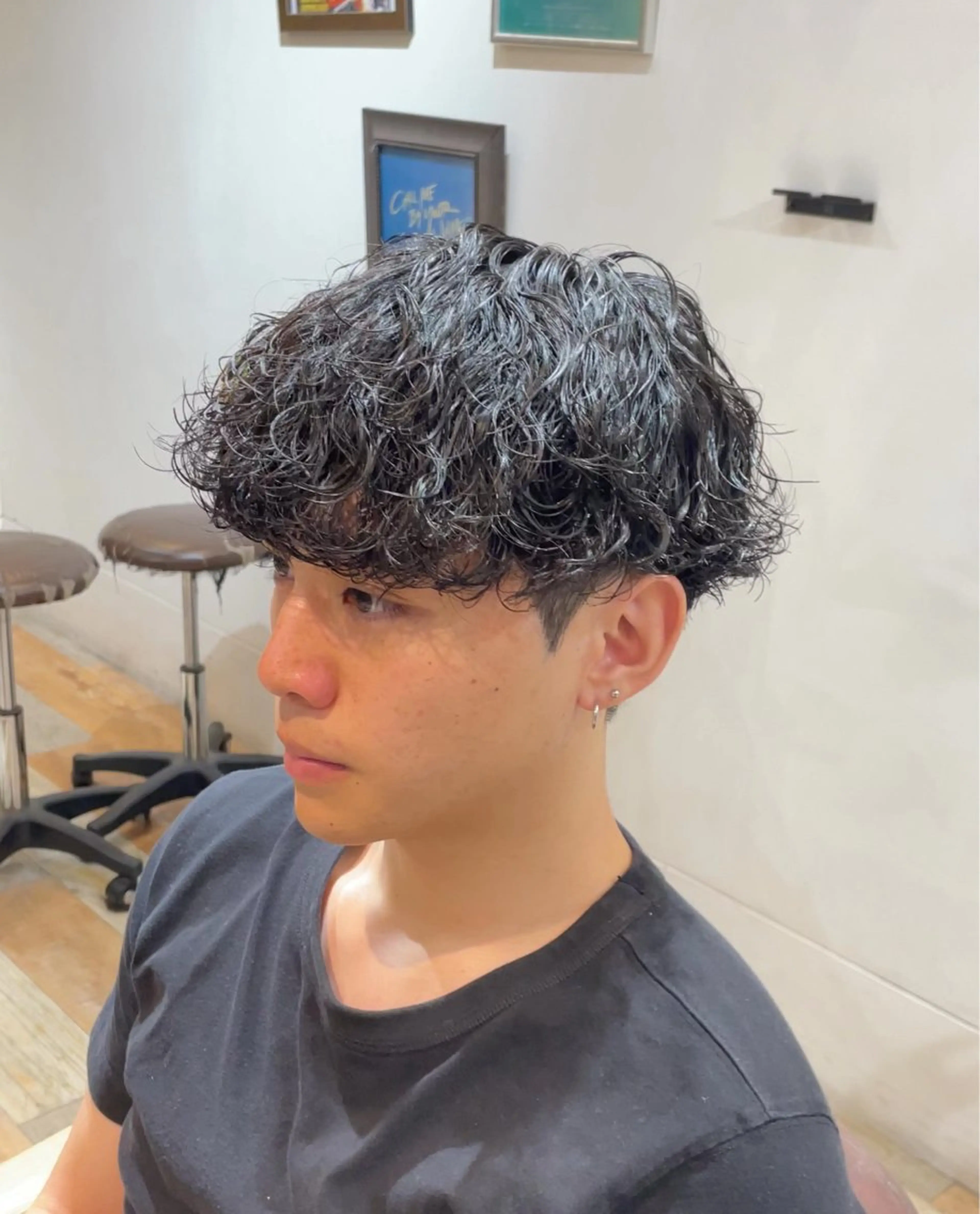 メンズ 波巻きスパイラル/ メンズパーマ/ゆうひのヘアスタイル