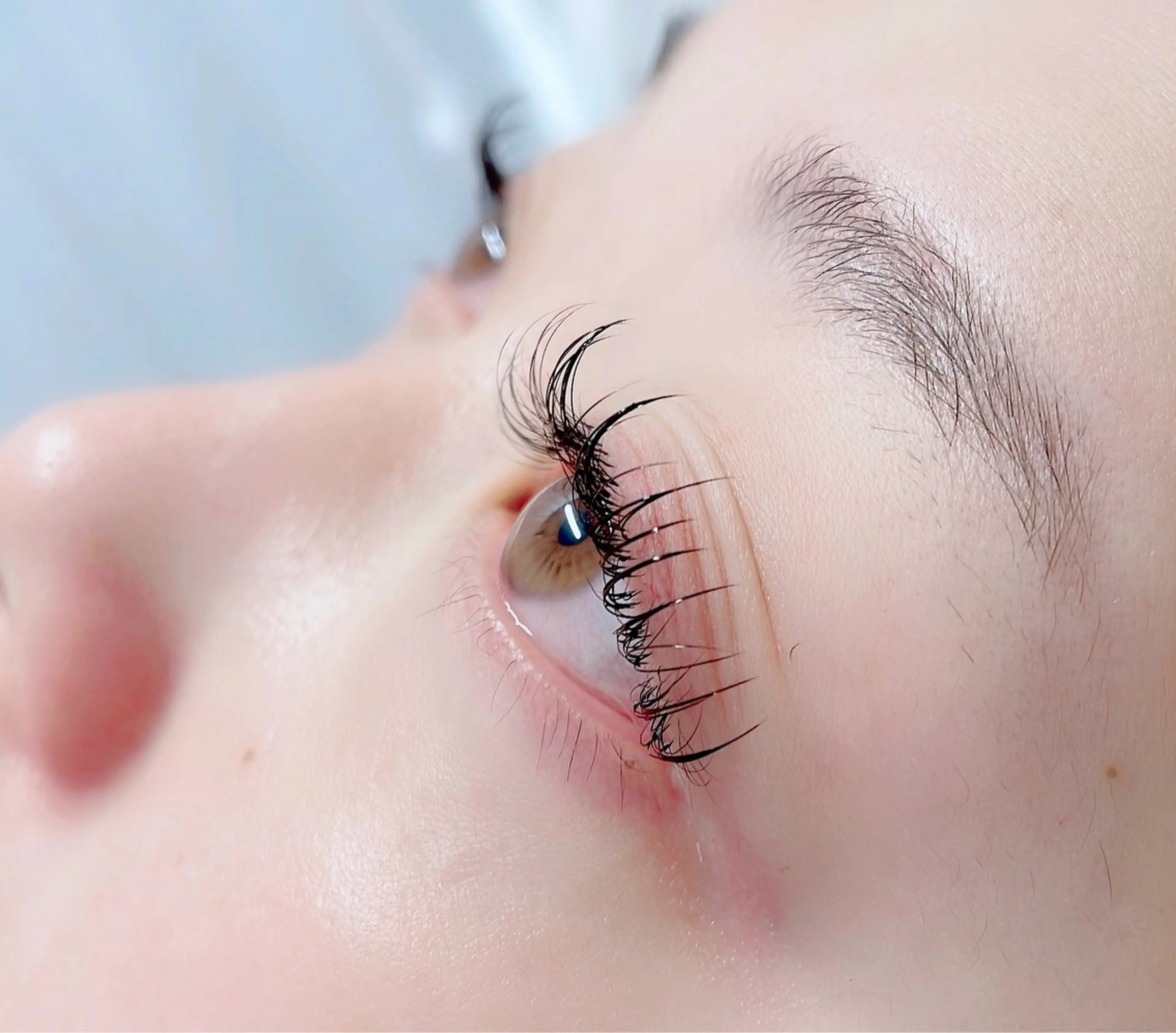 マツエク・マツパ 束感まつ毛 フラットラッシュ パリジェンヌラッシュリフト 一重×まつ毛パーマ Morganite 🦋 ÿui 🦋のマツエク・マツパデザイン