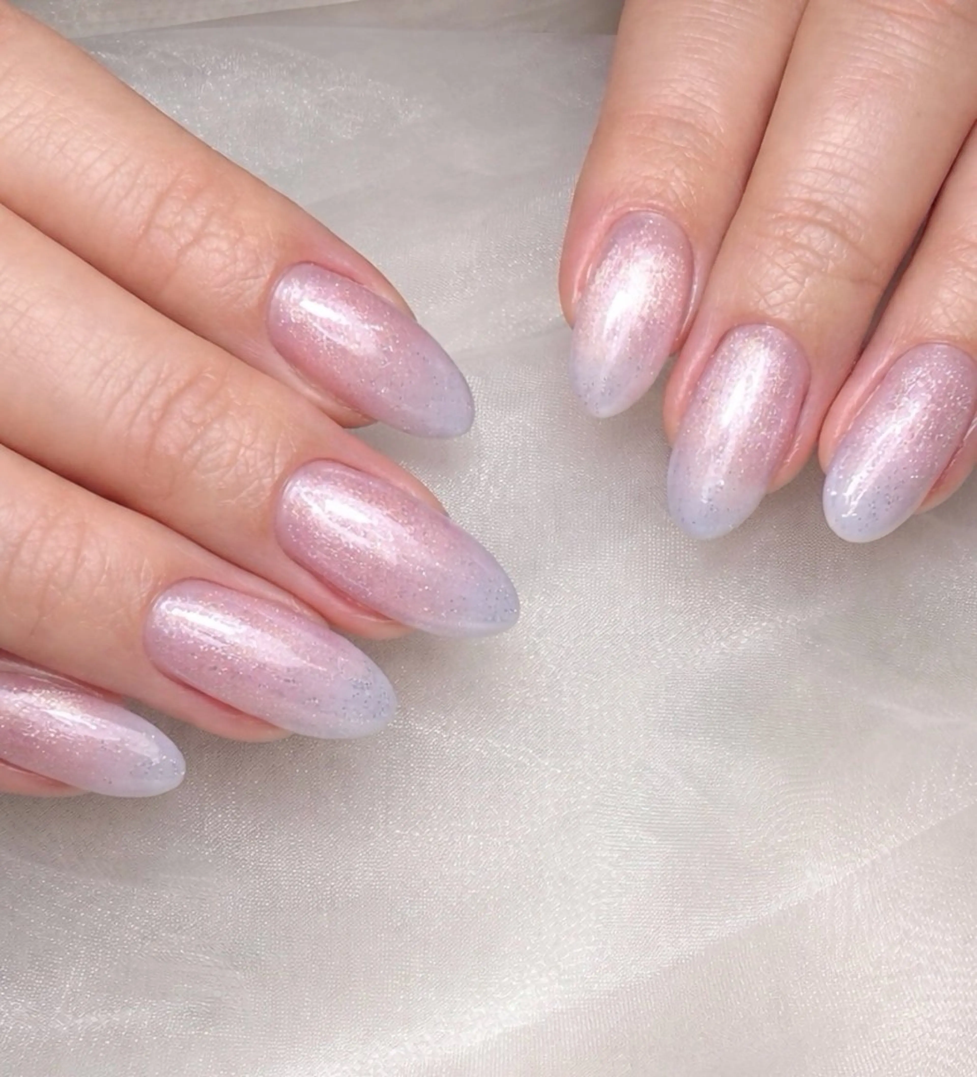 ネイル ブルー グラデーション マグネットネイル ピンク ハンドネイル Nail salon アトリエジョワ　金山のネイルデザイン