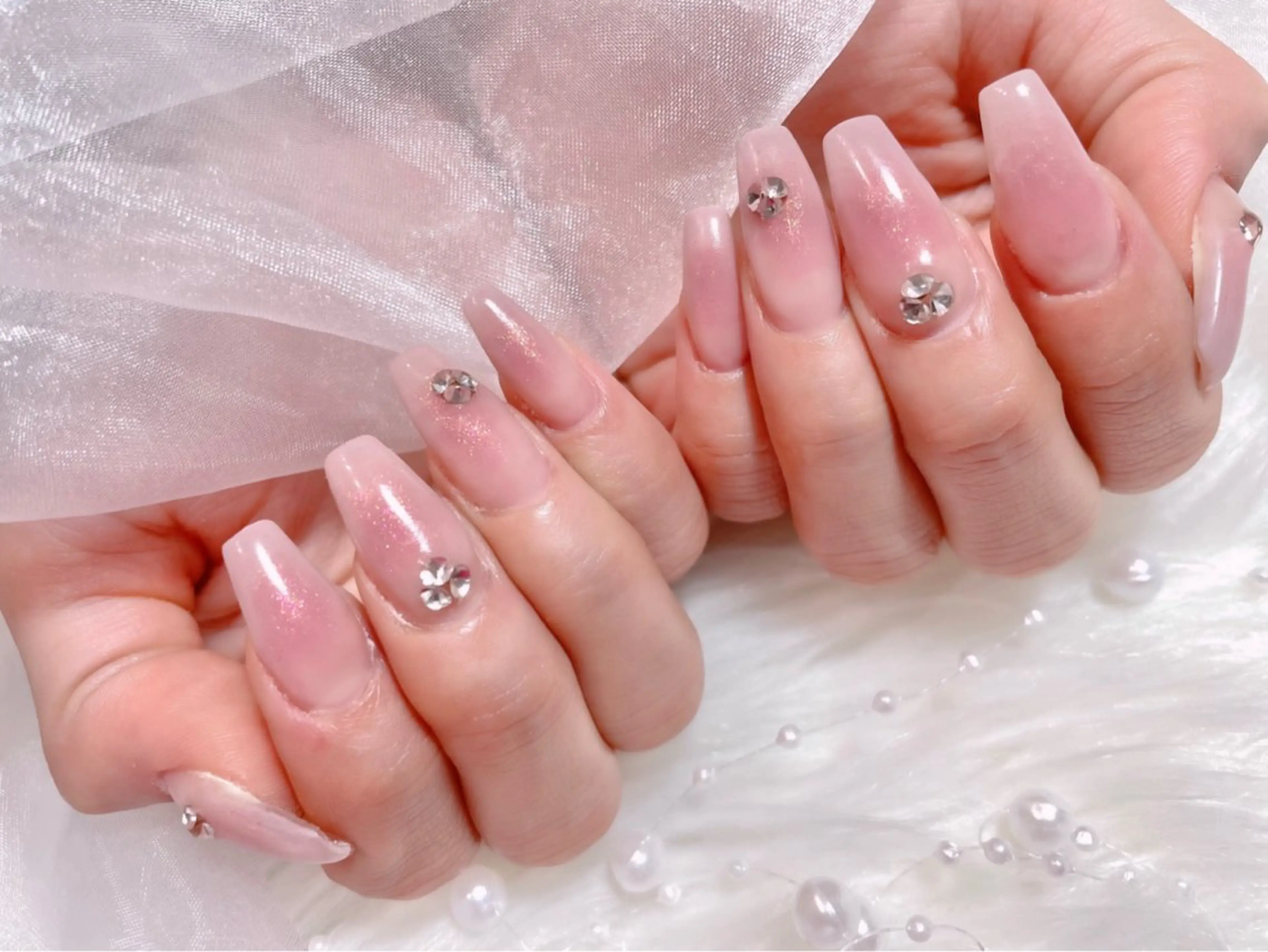 ネイル チークネイル ジェルネイル パラジェル ワンホンネイル ハンドネイル ゆりか ジョアアンジェ福島のネイルデザイン