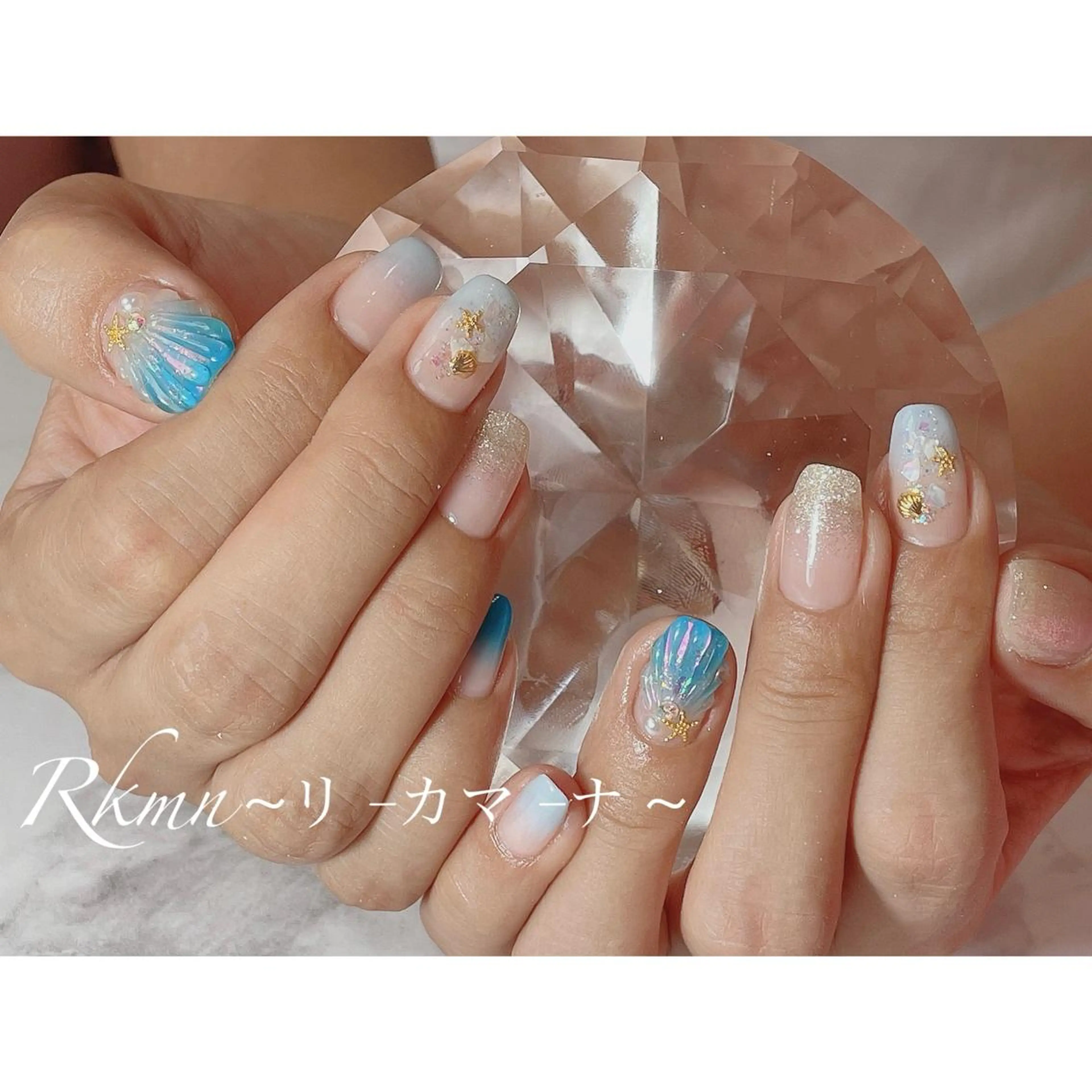 ネイル アートネイル グラデーション ラメ(グリッター) ラメグラデーション 春ネイル ハンドネイル フットネイル ハンドケア Rkmn ~リ-カマ-ナ~のネイルデザイン