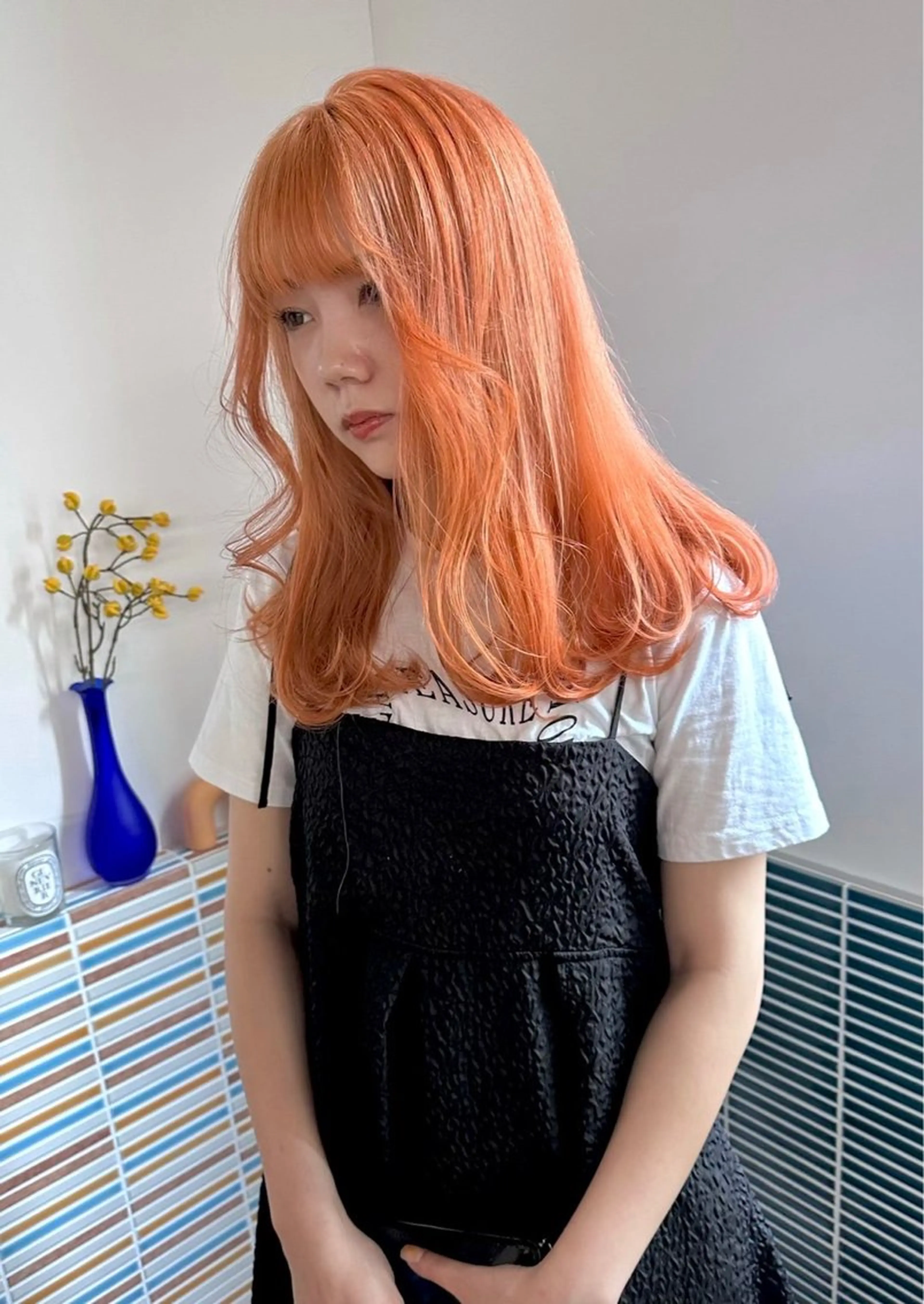 『⚡️暖色カラー限定⚡️』ワンブリーチでピンク・オレンジ・レッドに‼️+内部補修トリートメント付の写真