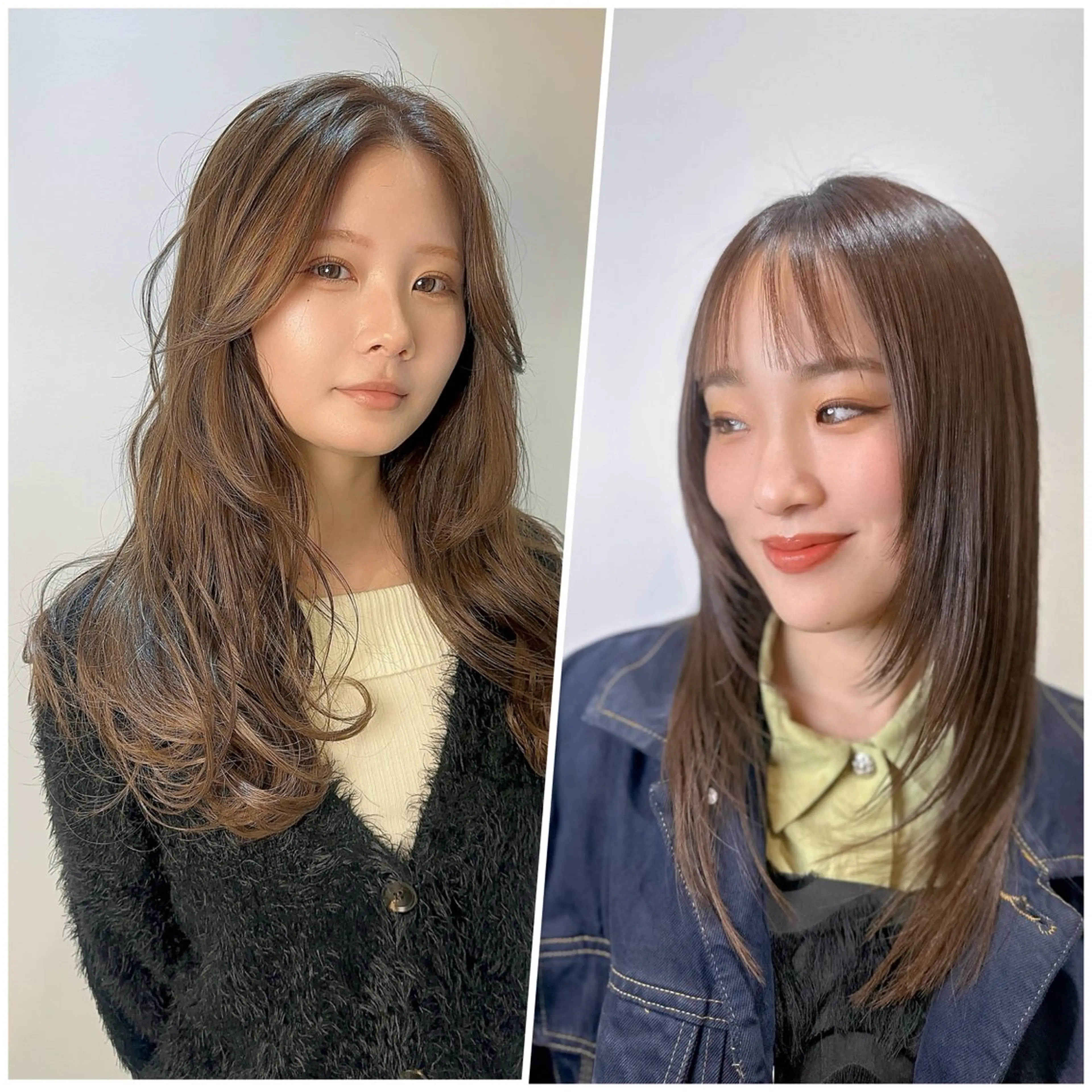 セミロング パーマ ストレートパーマ 縮毛矯正 トリートメント 髪質改善/縮毛矯正 /ブリーチ矯正/岡部のヘアスタイル