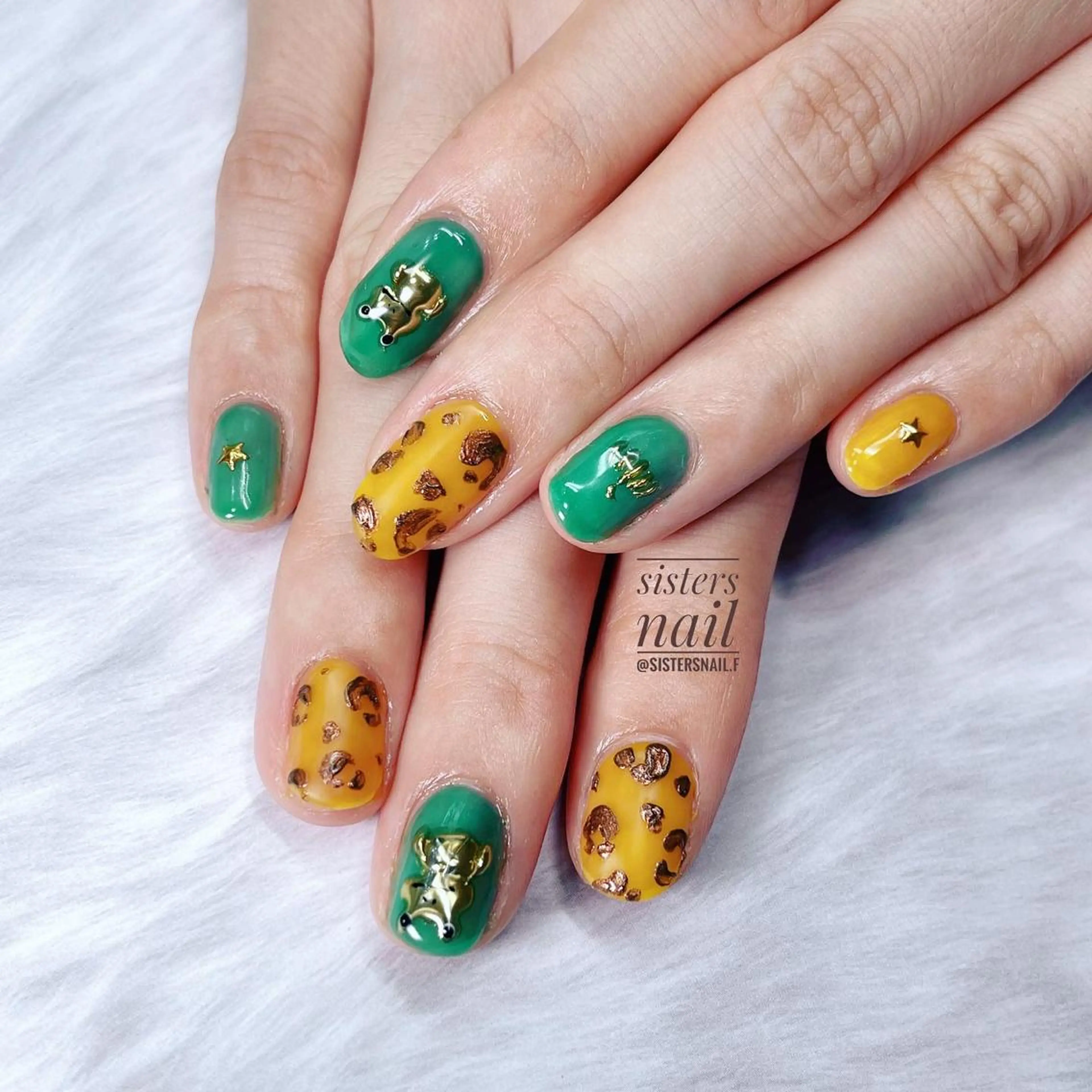 ネイル アニマル柄 アートネイル マットネイル sisters nail.fのネイルデザイン