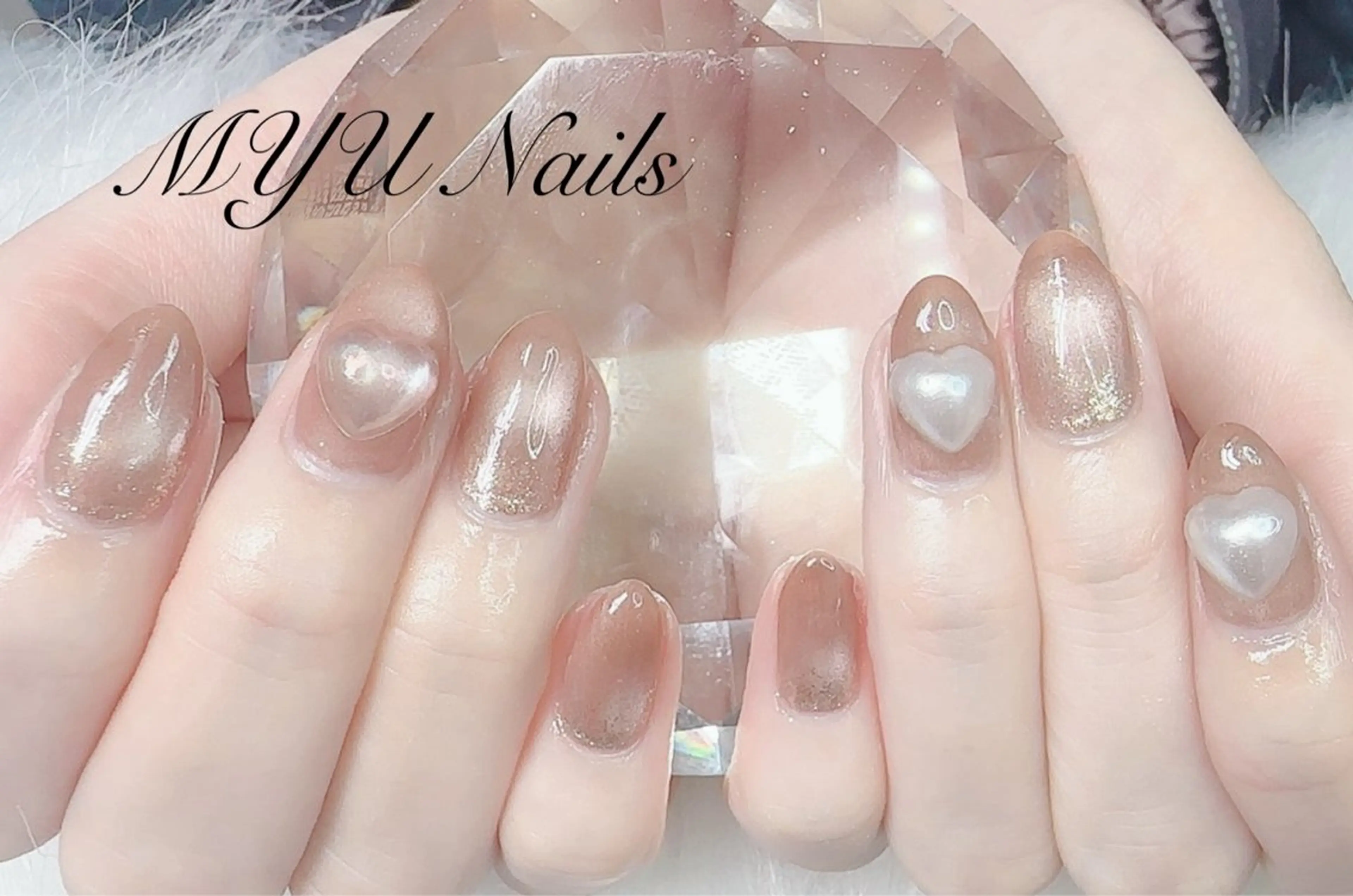 ネイル ジェルネイル マグネットネイル 持ち込み ニュアンスネイル パラジェル ハンドネイル MYU Nails所属・MYU Nailsのネイルデザイン