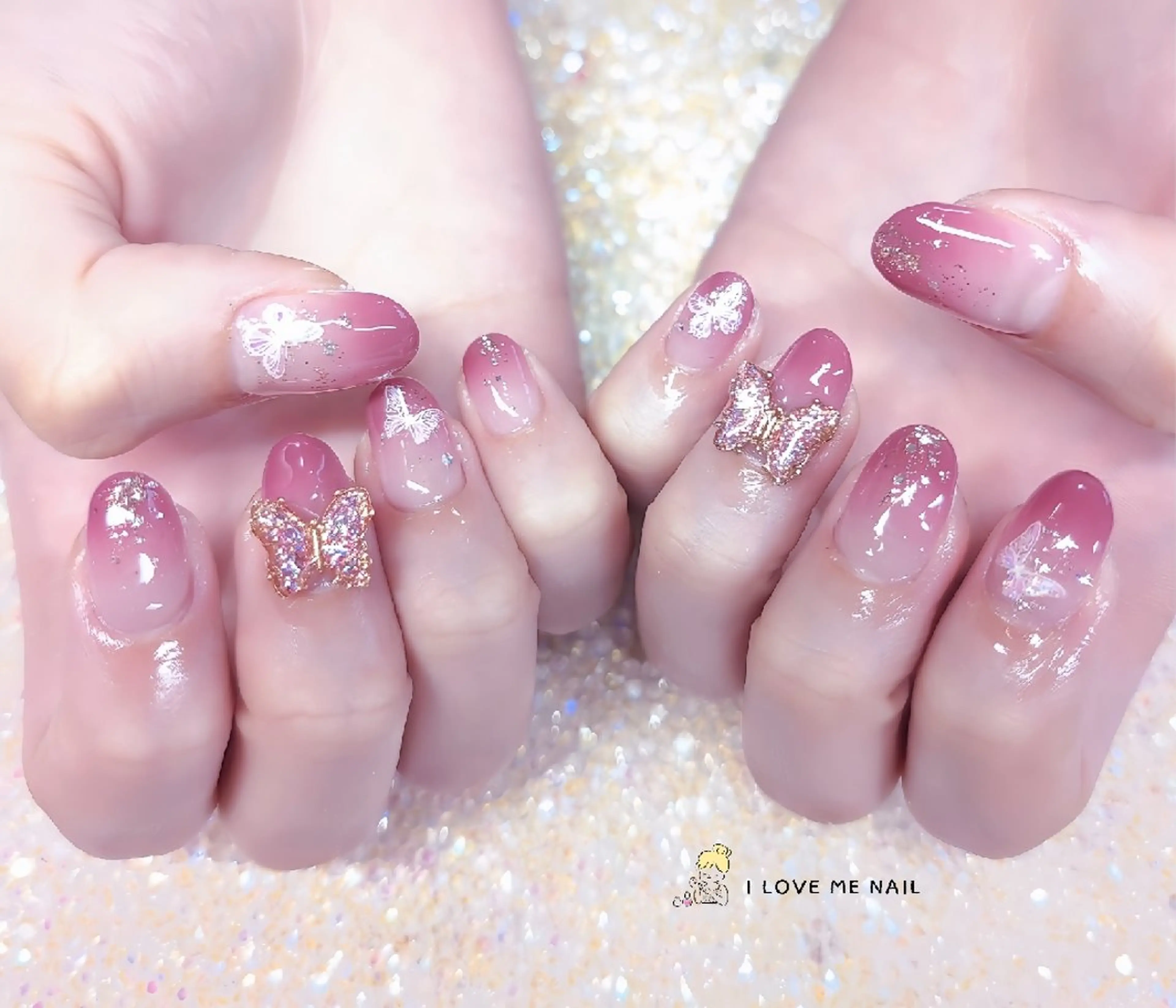 ネイル 長さ出し ハート 韓国ネイル マグネットネイル ニュアンスネイル I LOVE ME NAIL.。.:*♡のネイルデザイン