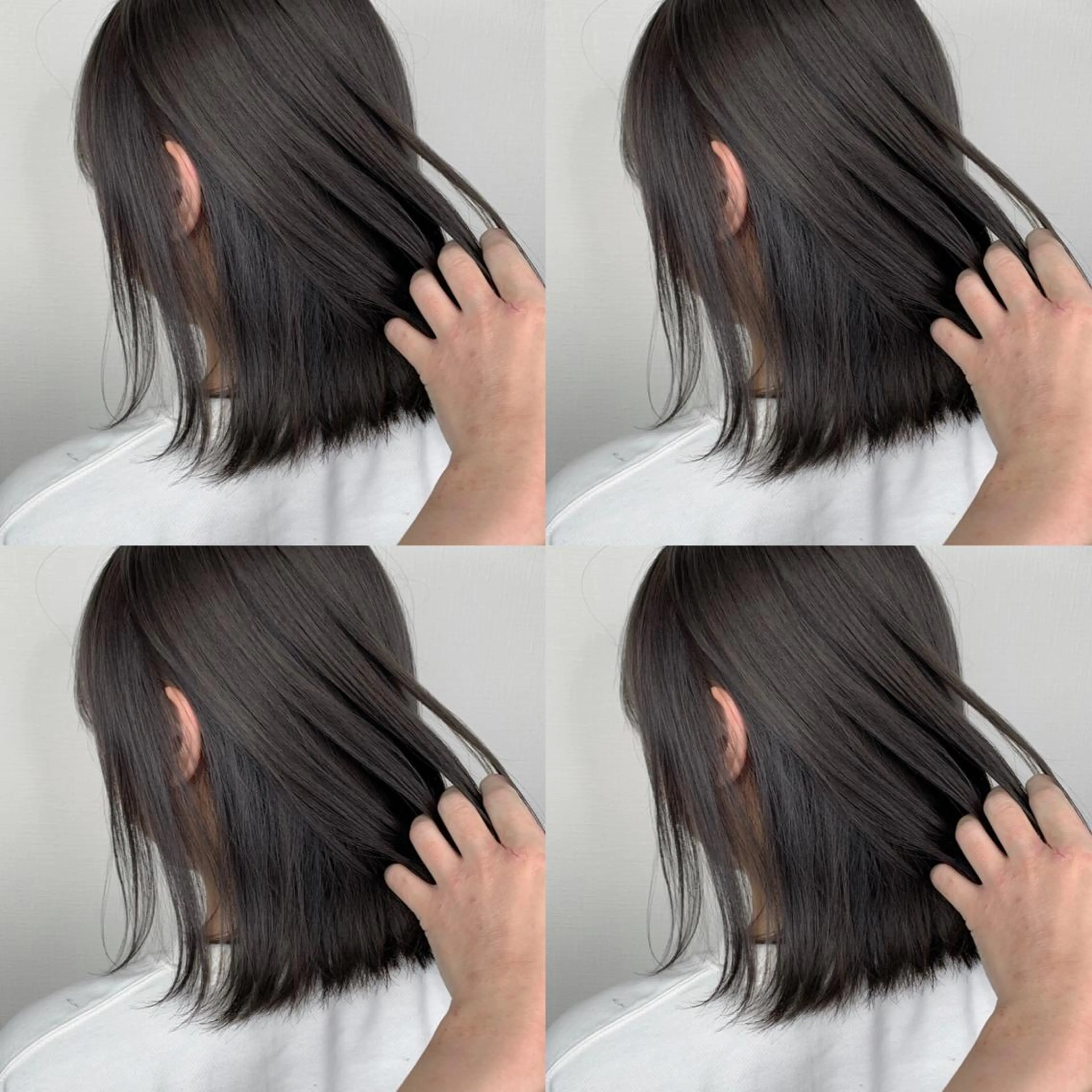 ミディアム カラー グレージュ ヘアカラー 袴田 伊代のヘアスタイル