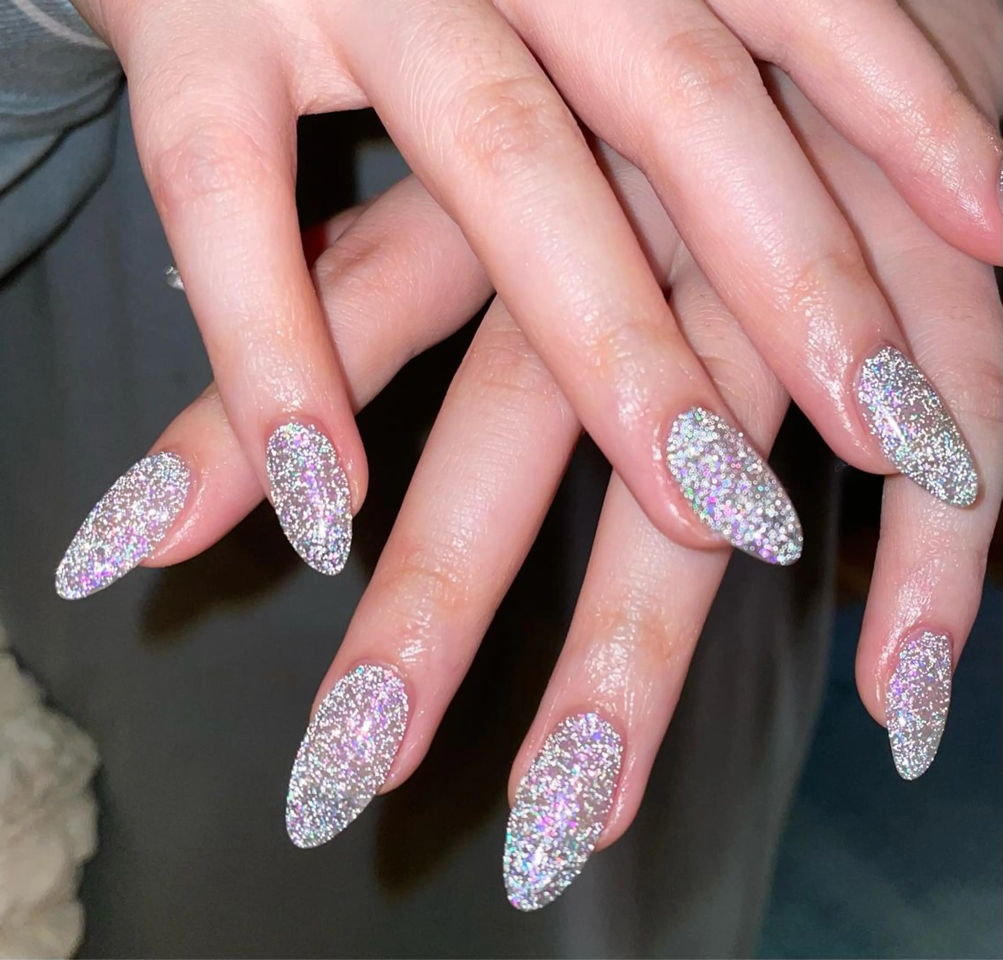 ネイル フラッシュネイル シルバー ハンドネイル ネイリスト ❄️ユキ❄️のネイルデザイン