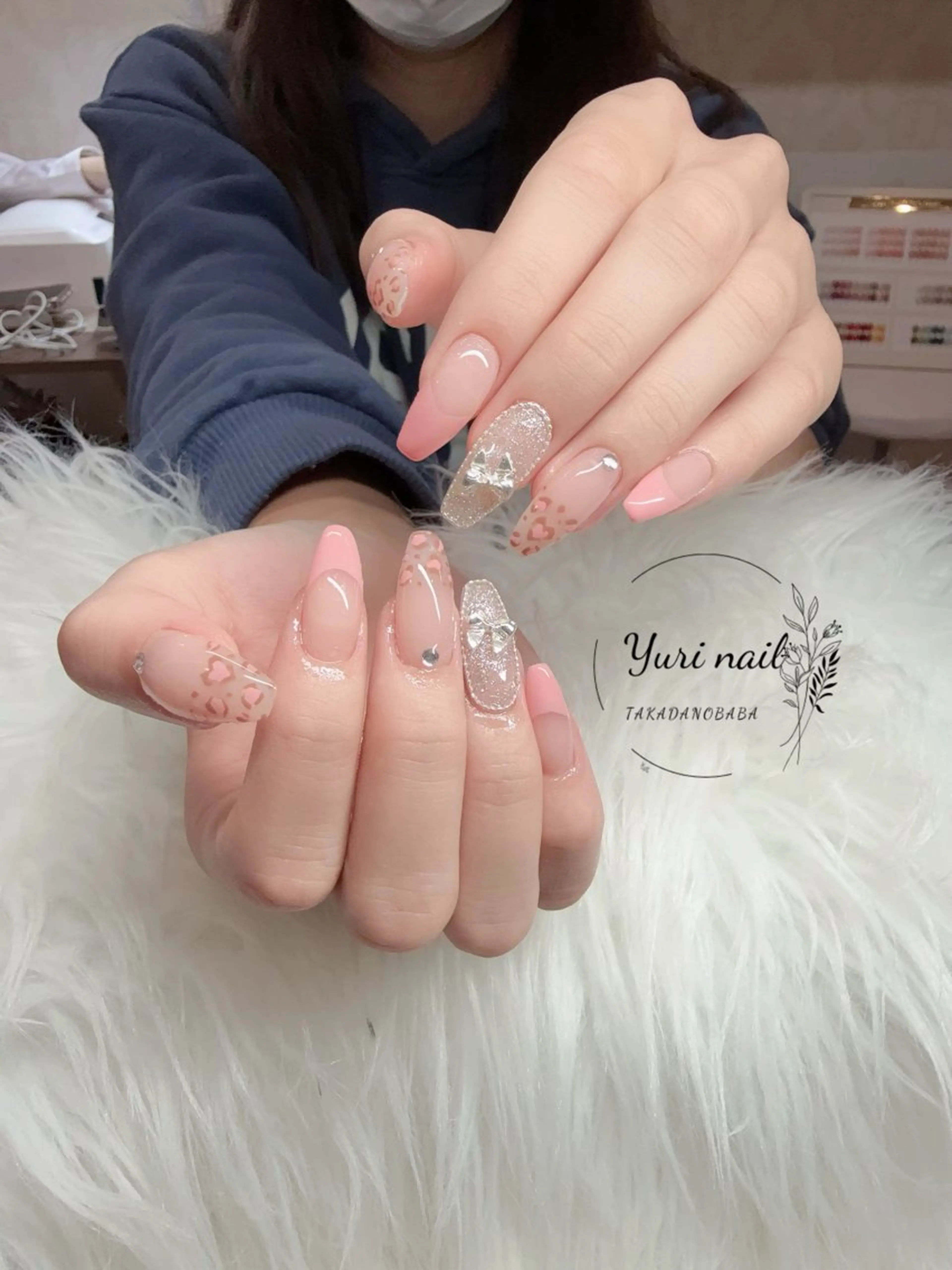 ネイル ボルドー ブラウン チークネイル ドット フットネイル ハンドネイル yurinail所属・yuri nail 高田馬場のネイルデザイン