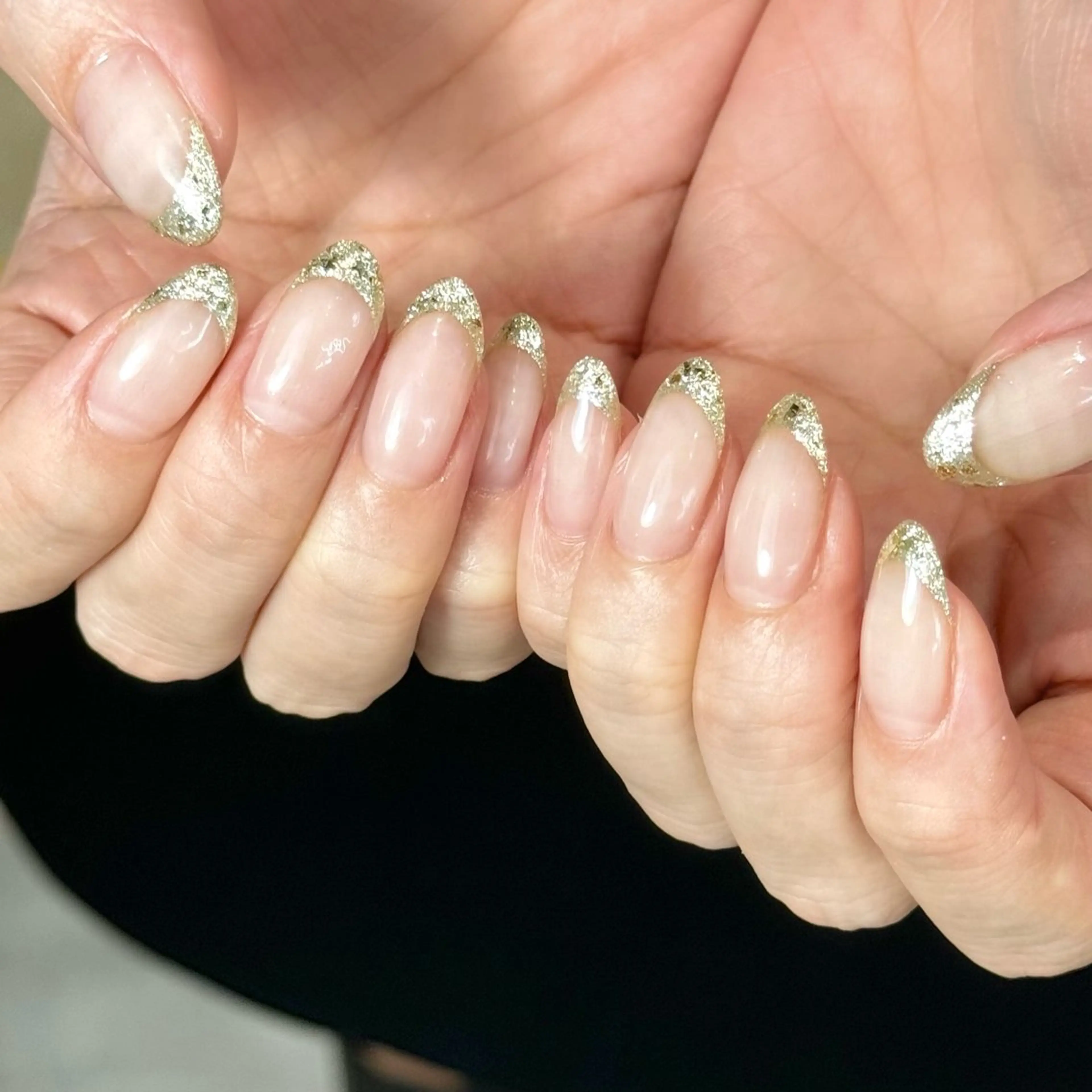 ネイル フレンチネイル ゴールド ハンドネイル HARUKA ネイリスト福岡/薬院のネイルデザイン