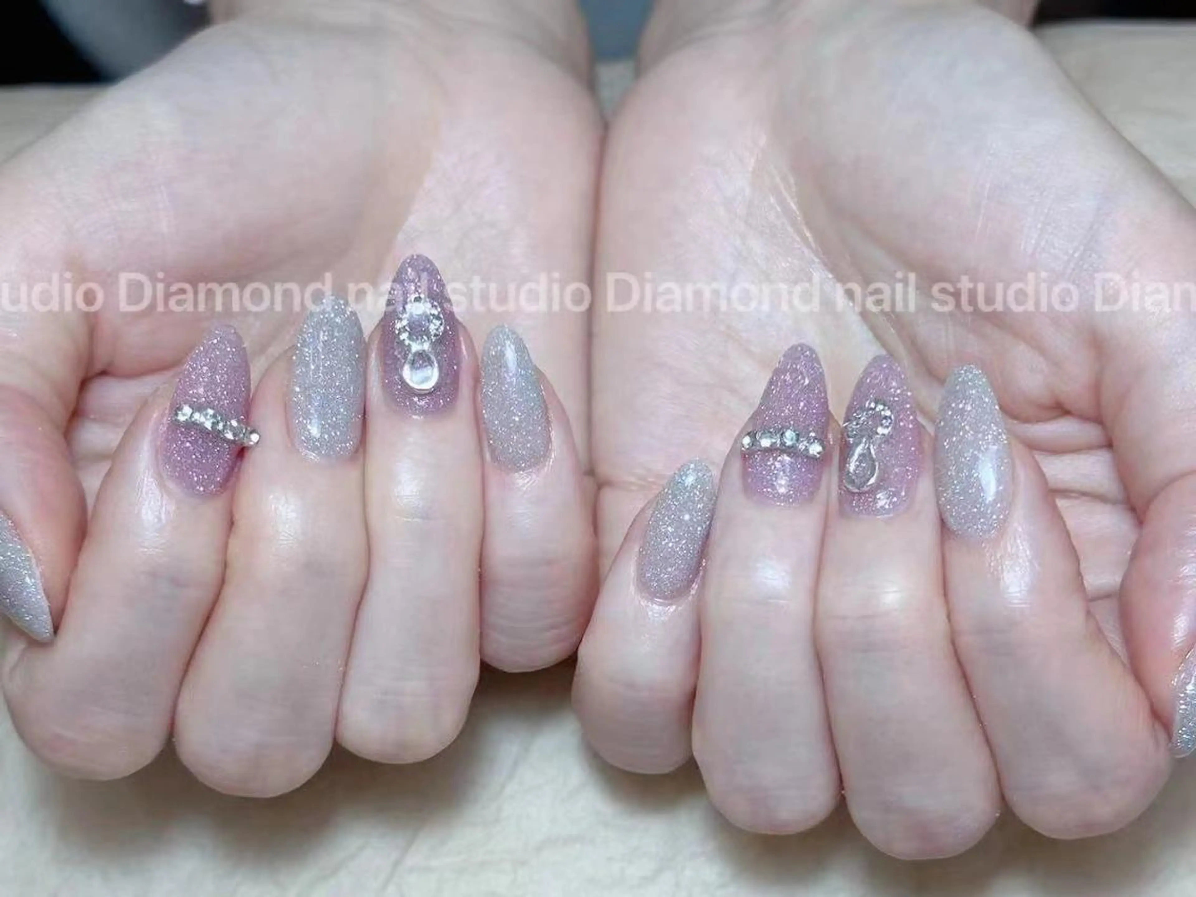 ショート ハンドネイル ハンドケア Diamond 🚢のネイルデザイン