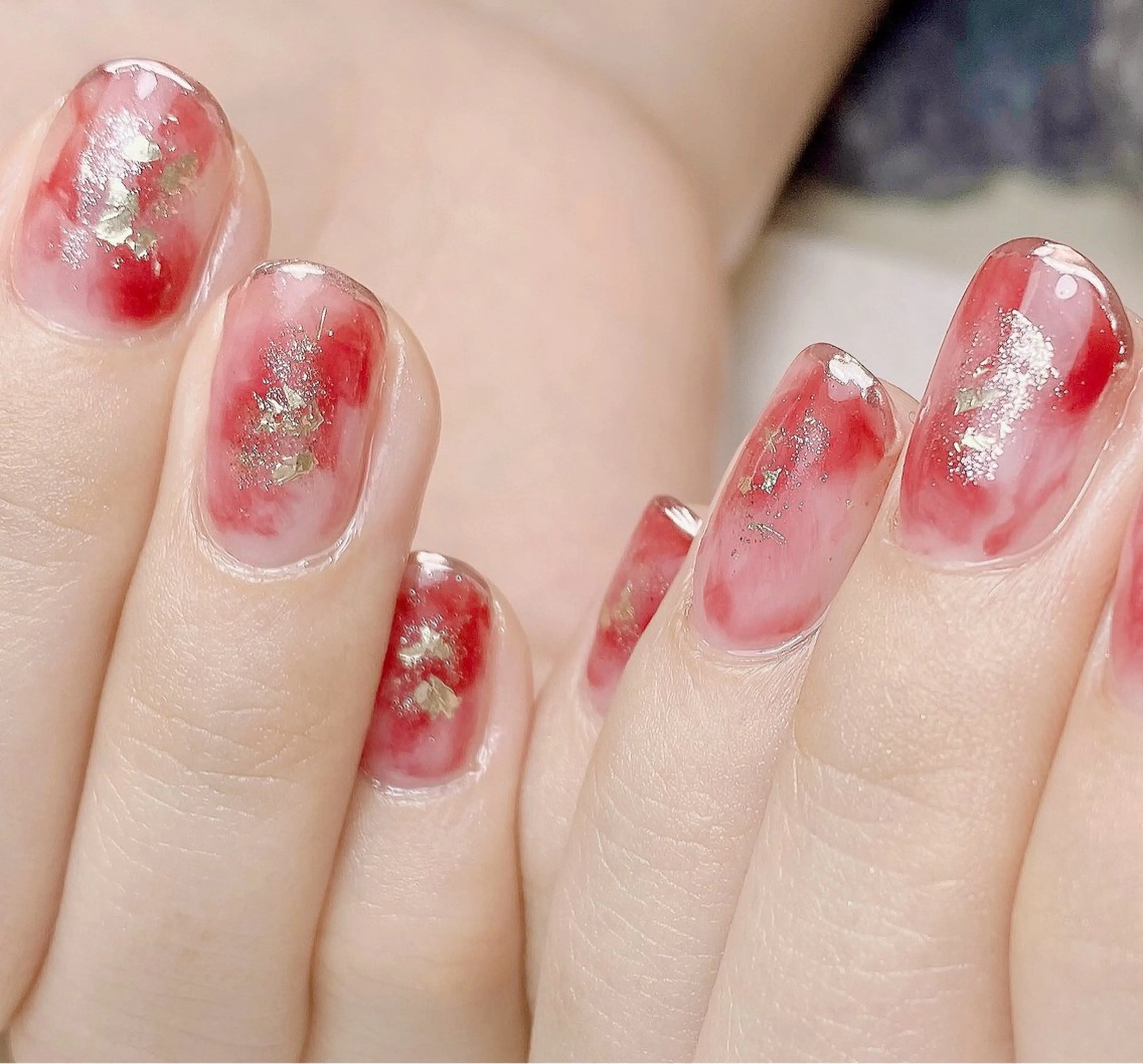 ネイル ボルドー フレンチネイル ミラーネイル 持ち込み ニュアンスネイル ハンドネイル Nail Salon K 🧸美爪育成のネイルデザイン