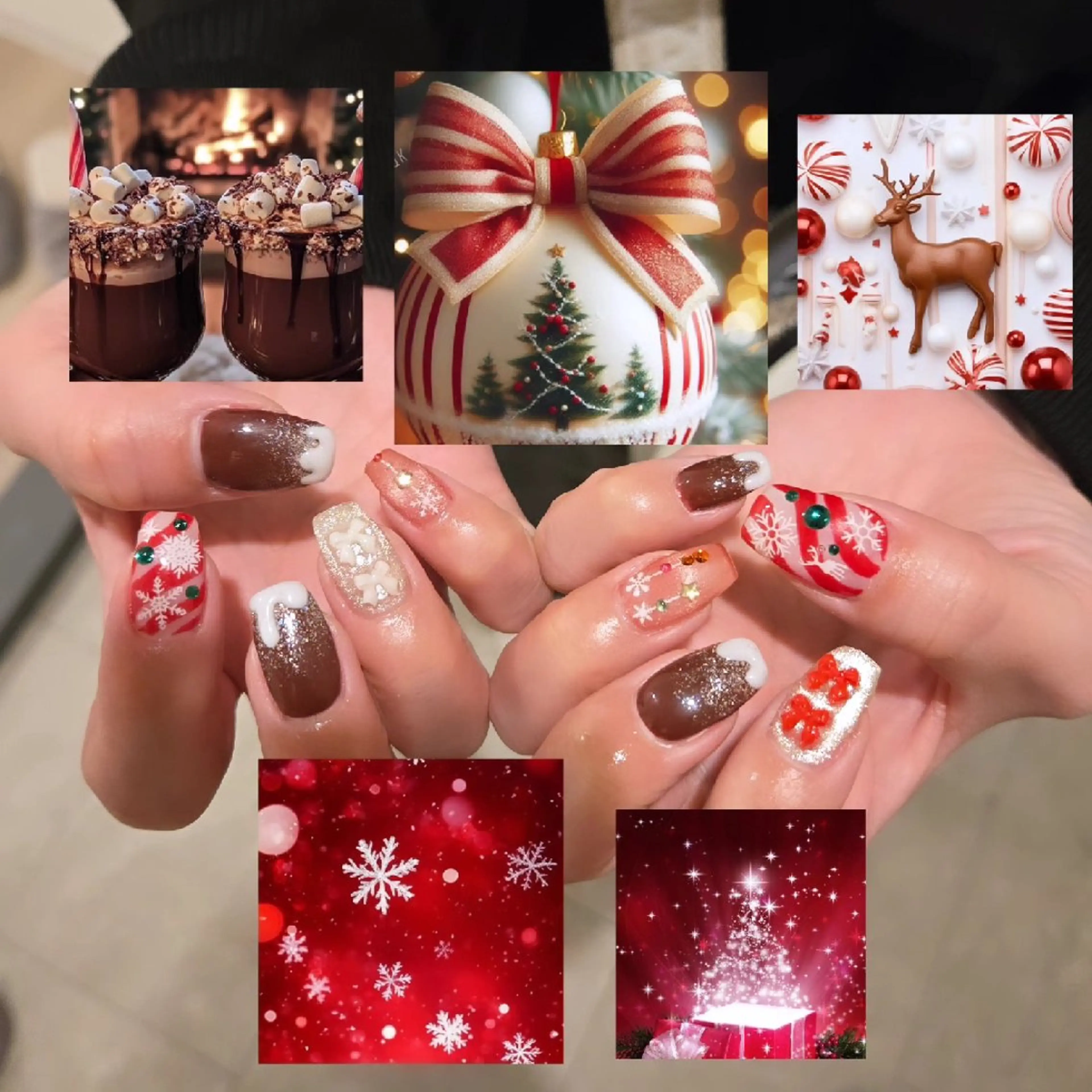 ネイル 冬ネイル クリスマス ハンドネイル 8appy ARTstudioのネイルデザイン