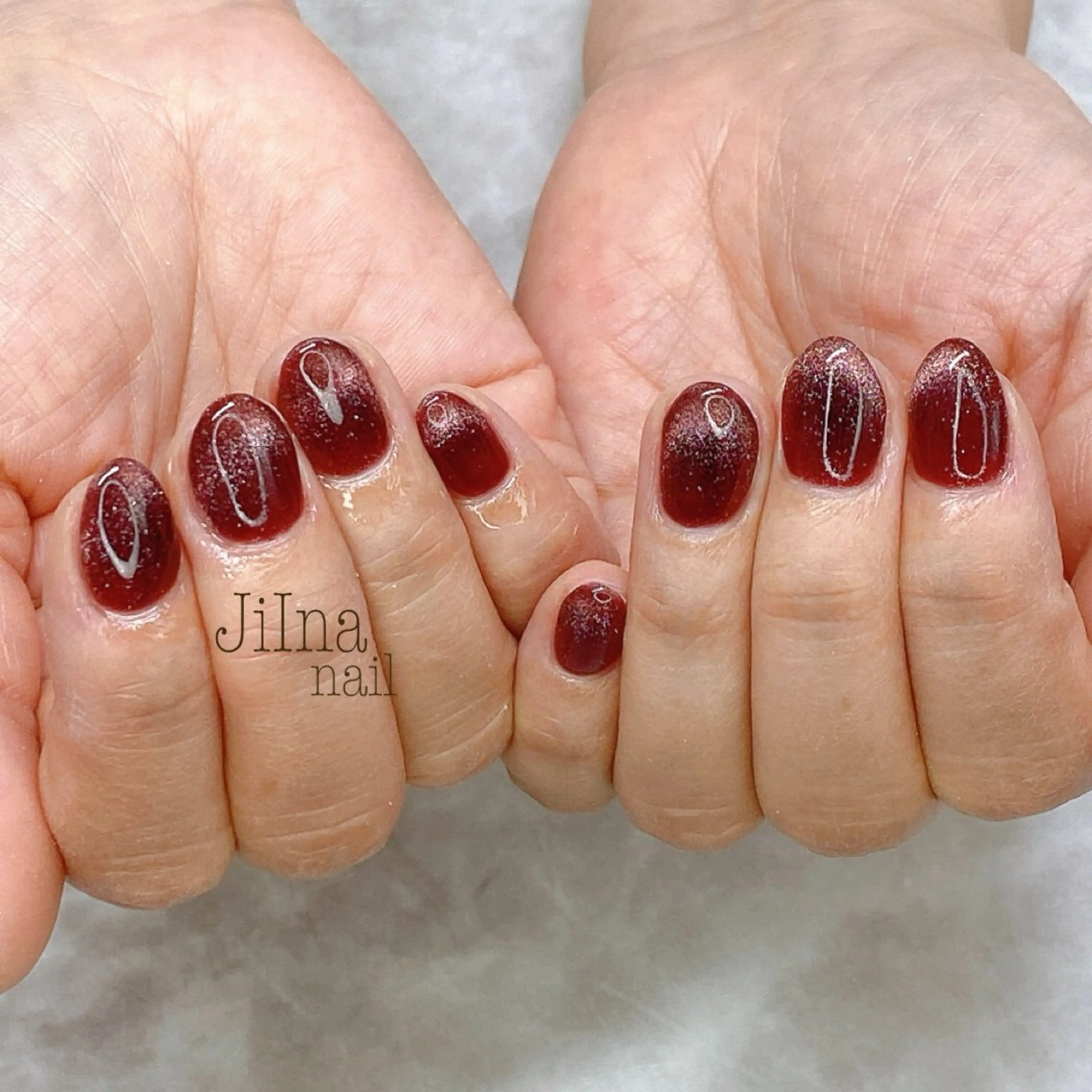 ネイル マグネットネイル マグネットワンカラー ワンカラーネイル JiIna nailのネイルデザイン