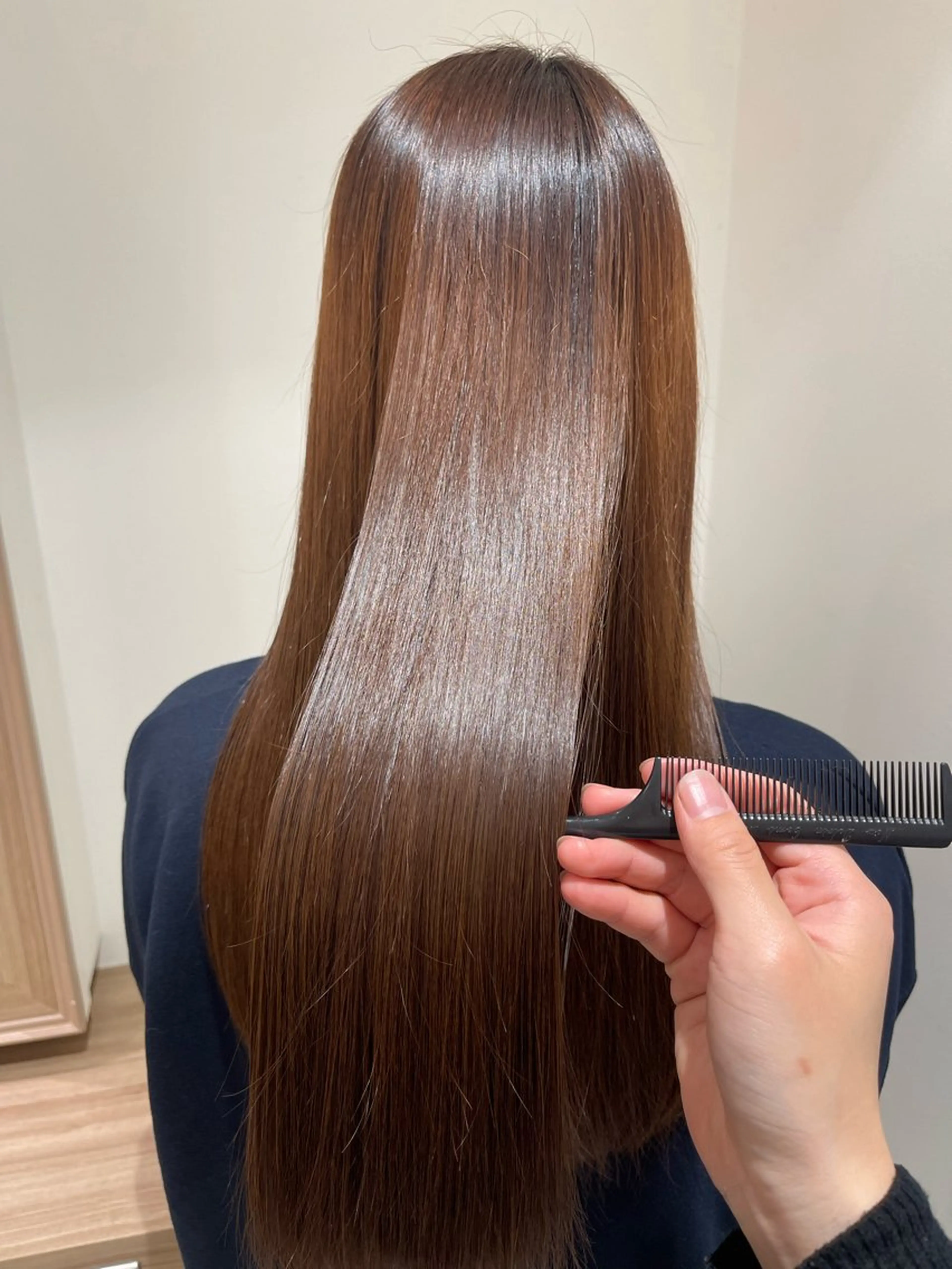 ロング 縮毛矯正 ash 十日市場 yuzuki 🎀のヘアスタイル