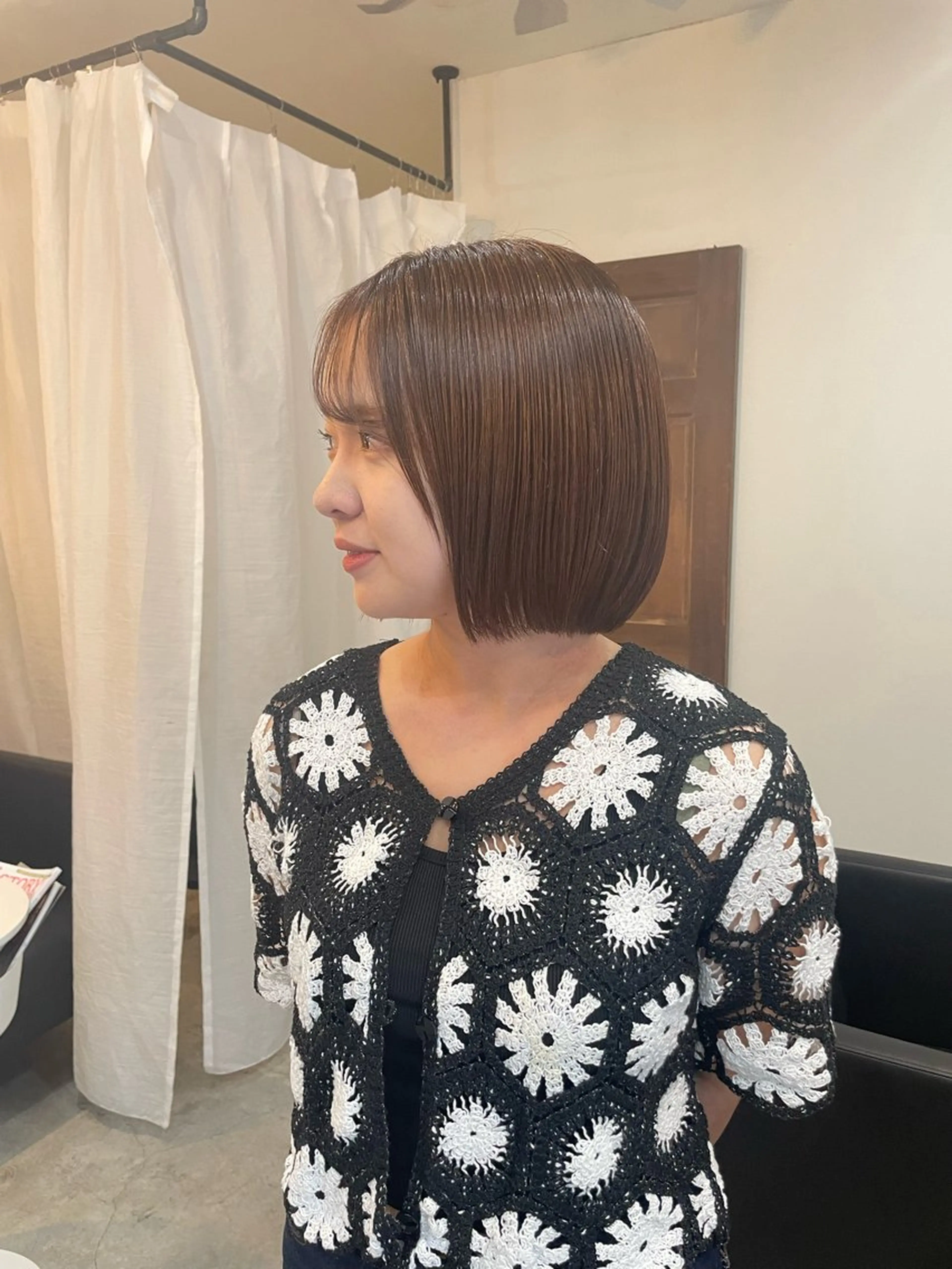 ショート ボブ カット ヘアカラー 顔周りカット 🎀サヤカ🎀のヘアスタイル