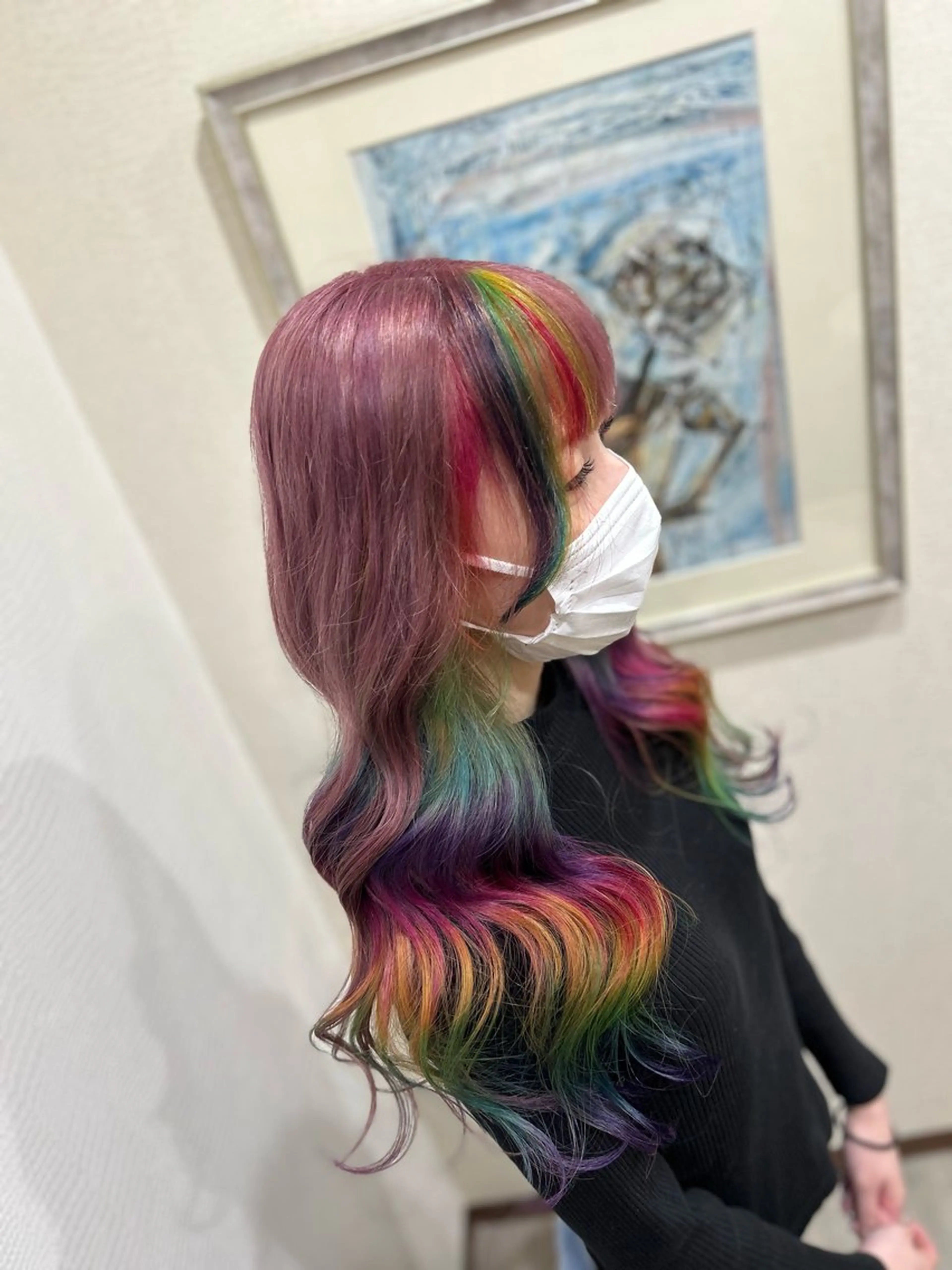 ロング カラー ブリーチ インナーカラー メッシュ ピンクカラー ヘアカラー トリートメント Morpho Hair Product所属・井上 花音のヘアスタイル