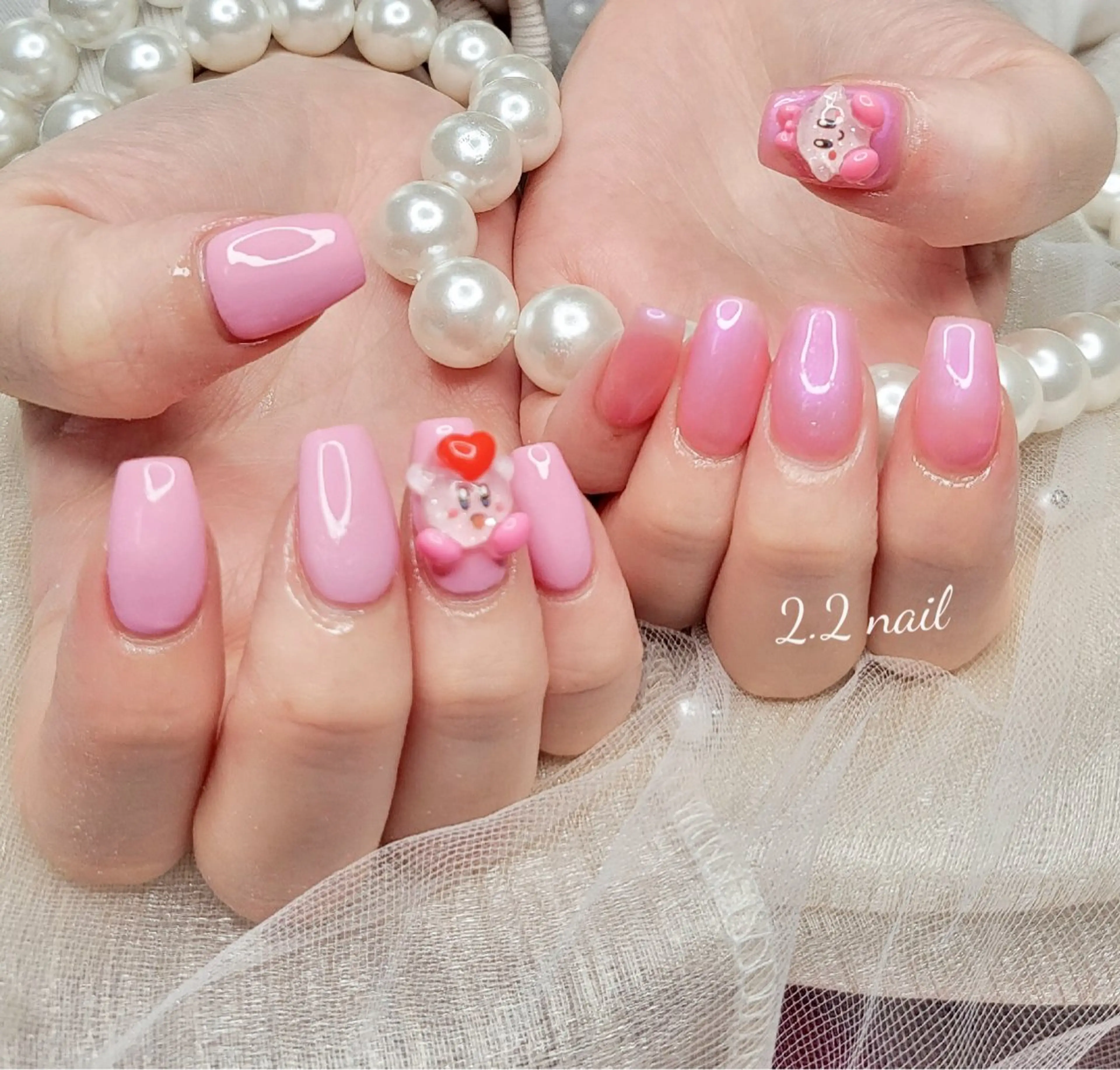 🎀ワンカラー/ラメグラデ+2個パーツ無料(7日内直し保証)の写真