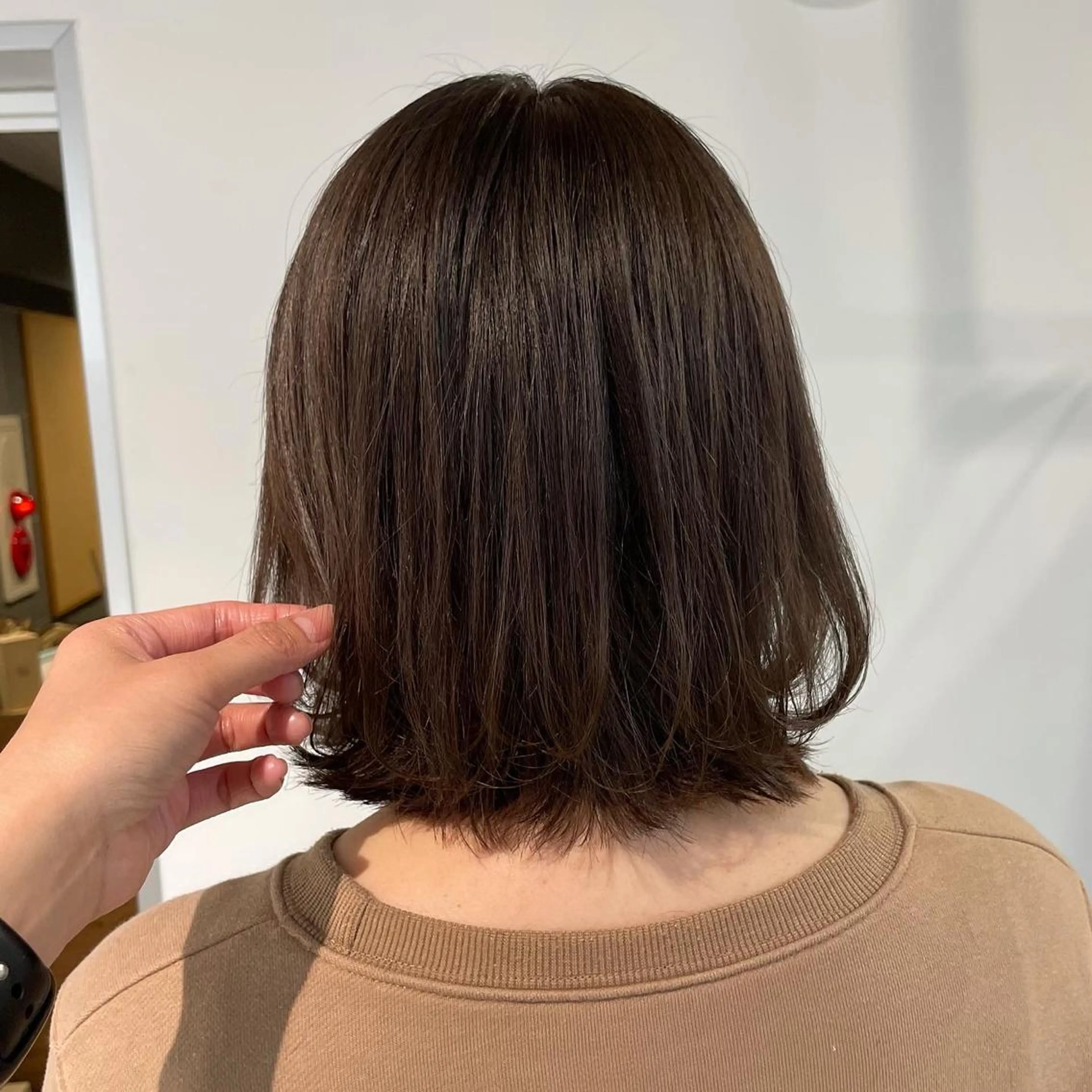 ミディアム カラー 透明感カラー ボブ カット ヘアカラー トリートメント fit/ madokaのヘアスタイル