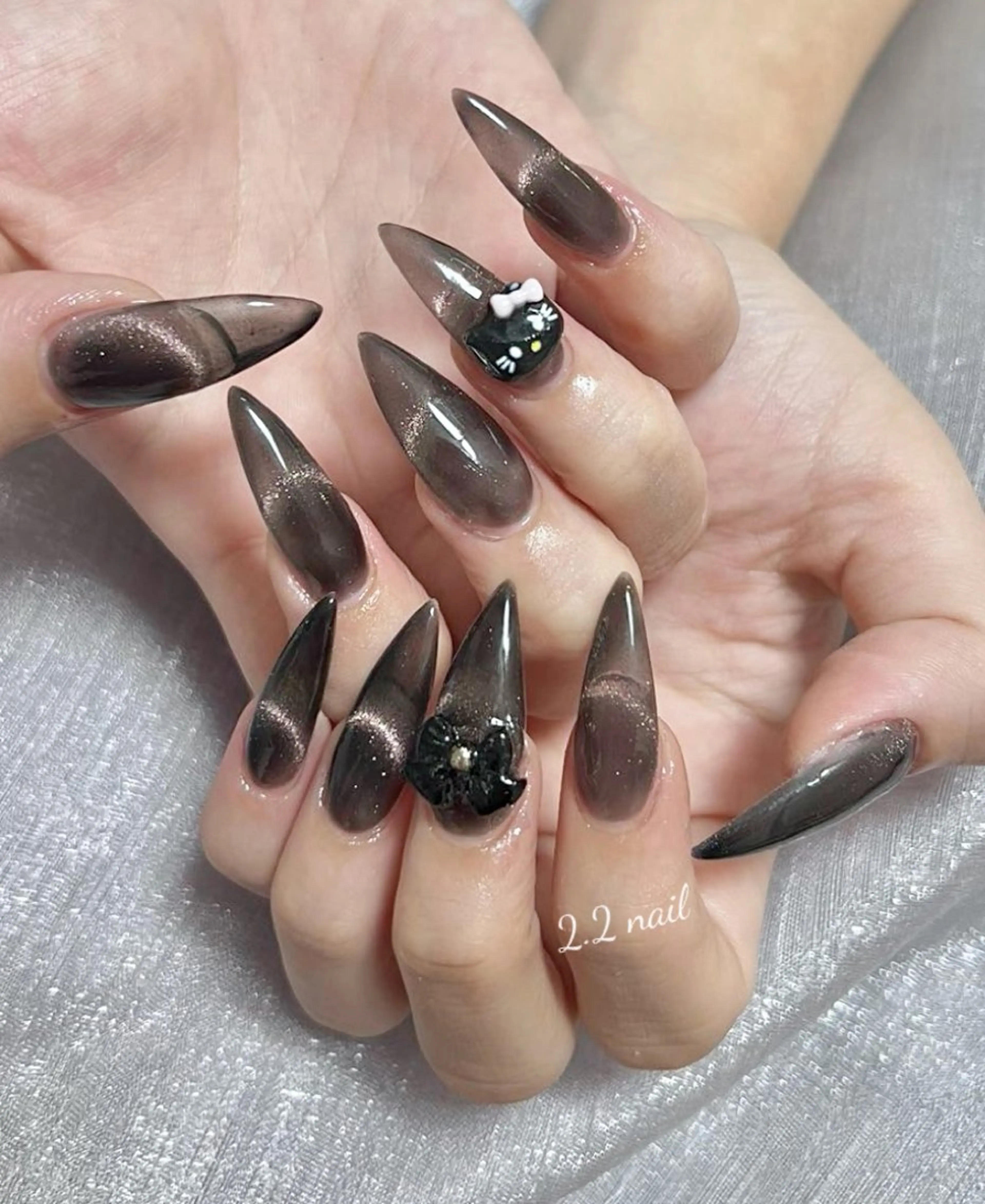 ✨スカルプ長さだし✨チークマグネットフレンチ+2個パーツ無料(7日以内直し保証)の写真