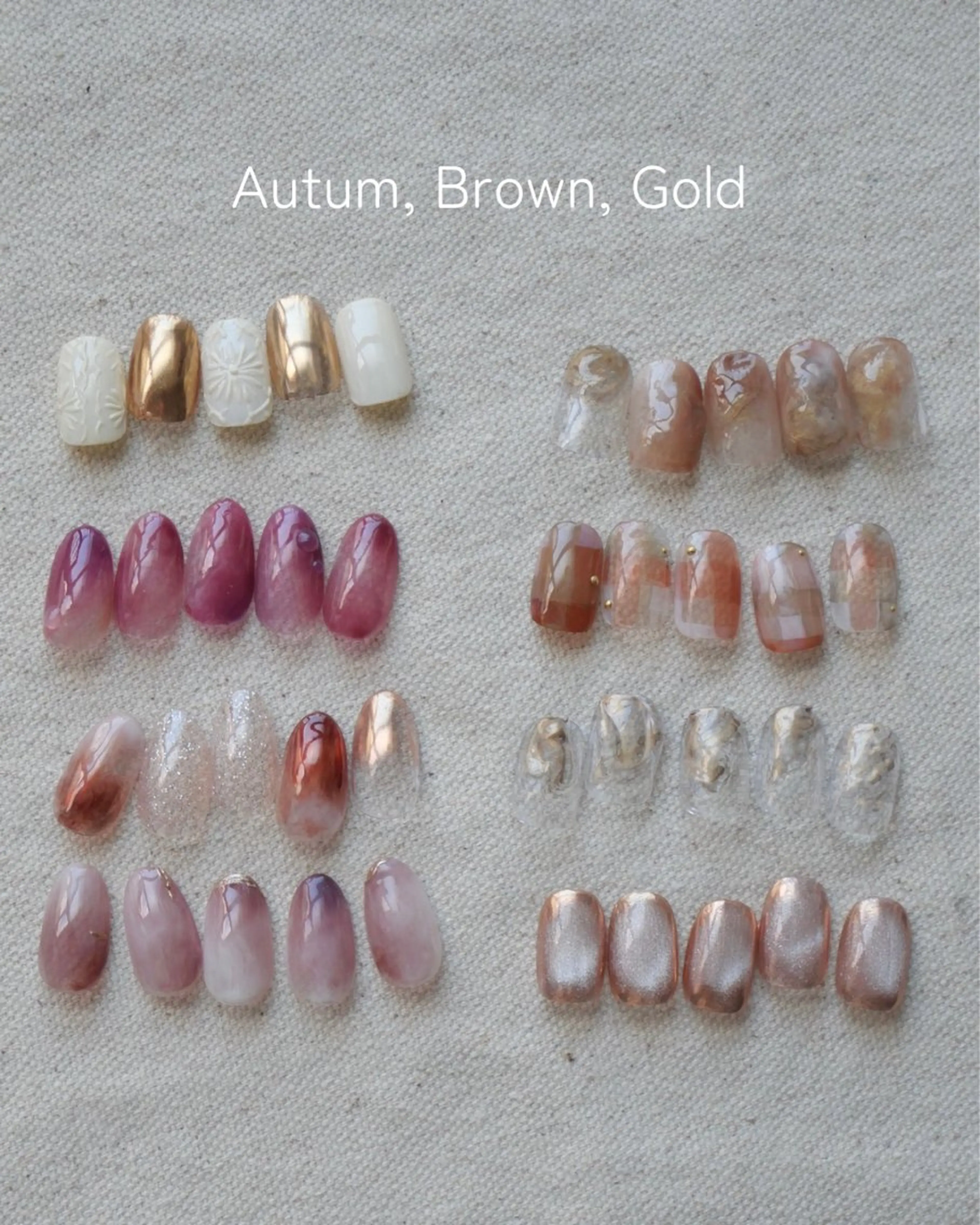 ネイル ブラウン 氷ネイル・うるうるネイル キラキラネイル ミラーネイル Yoonseul nail　いくみのネイルデザイン