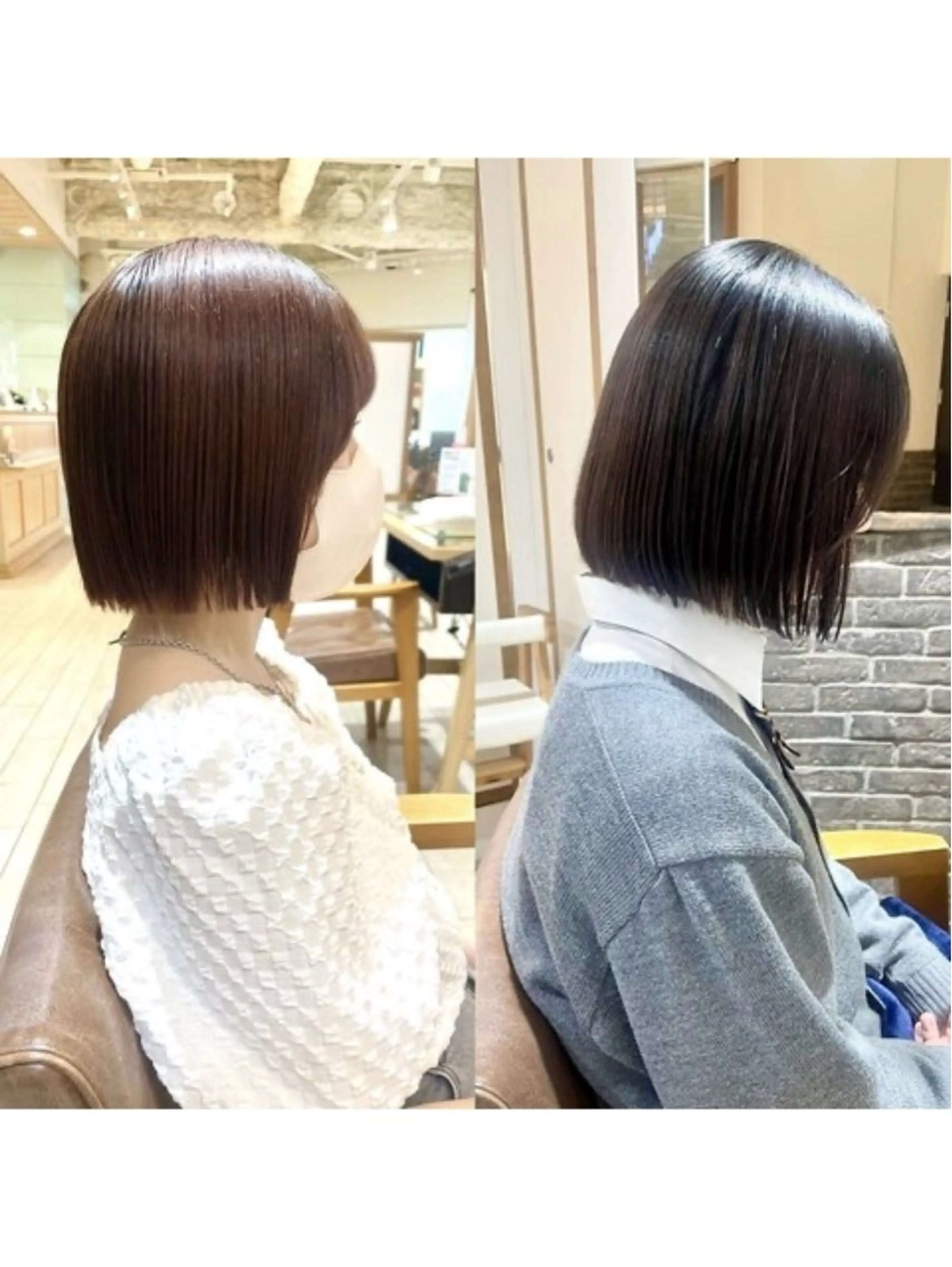 ショート パーマ ボブ ストレートパーマ カット 縮毛矯正 🍬kanami 🍬ボブ/暖色カラーのヘアスタイル