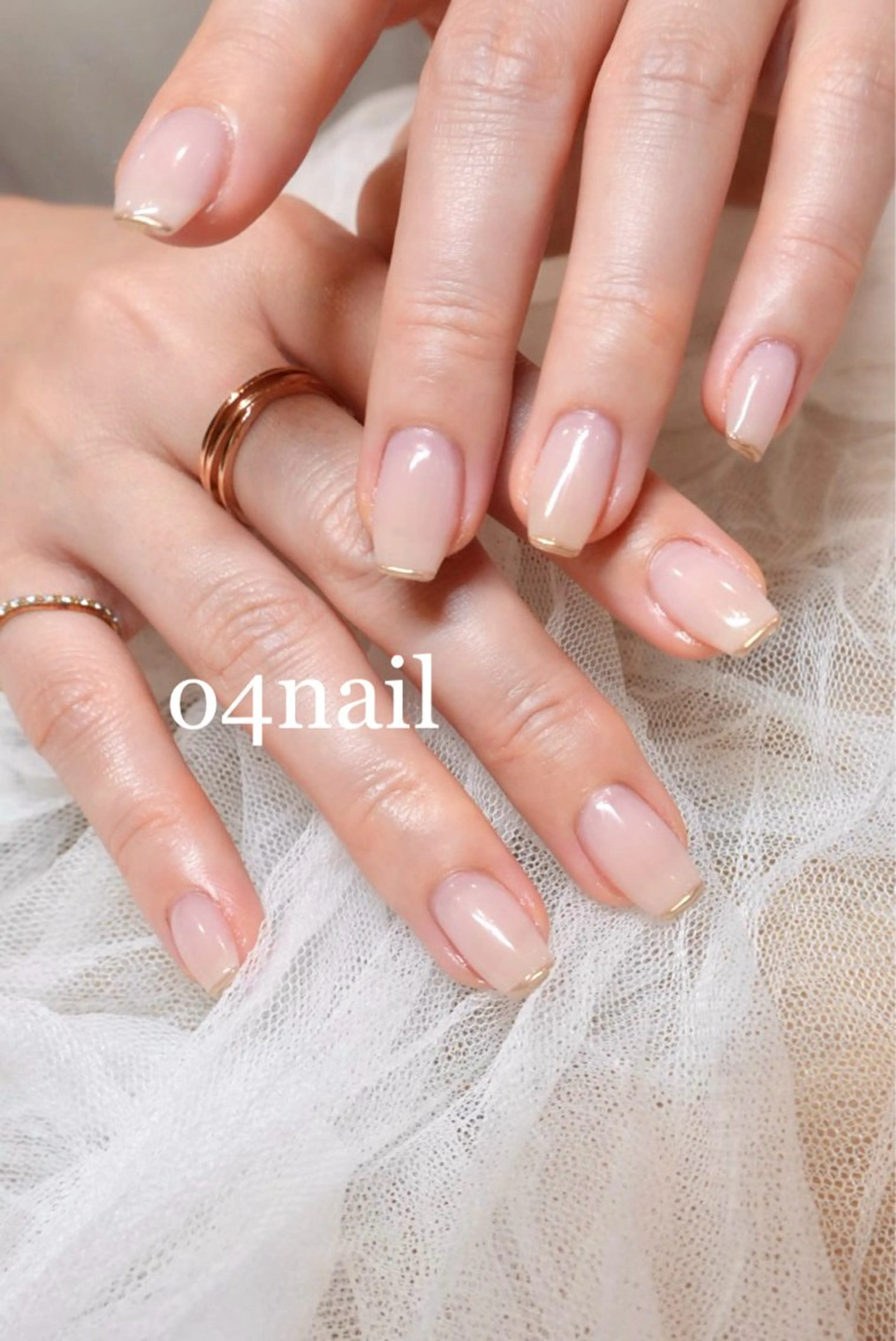 ネイル フレンチネイル ミラーネイル オフィスネイル ハンドネイル my place+s所属・o4nail___ ARISAのネイルデザイン