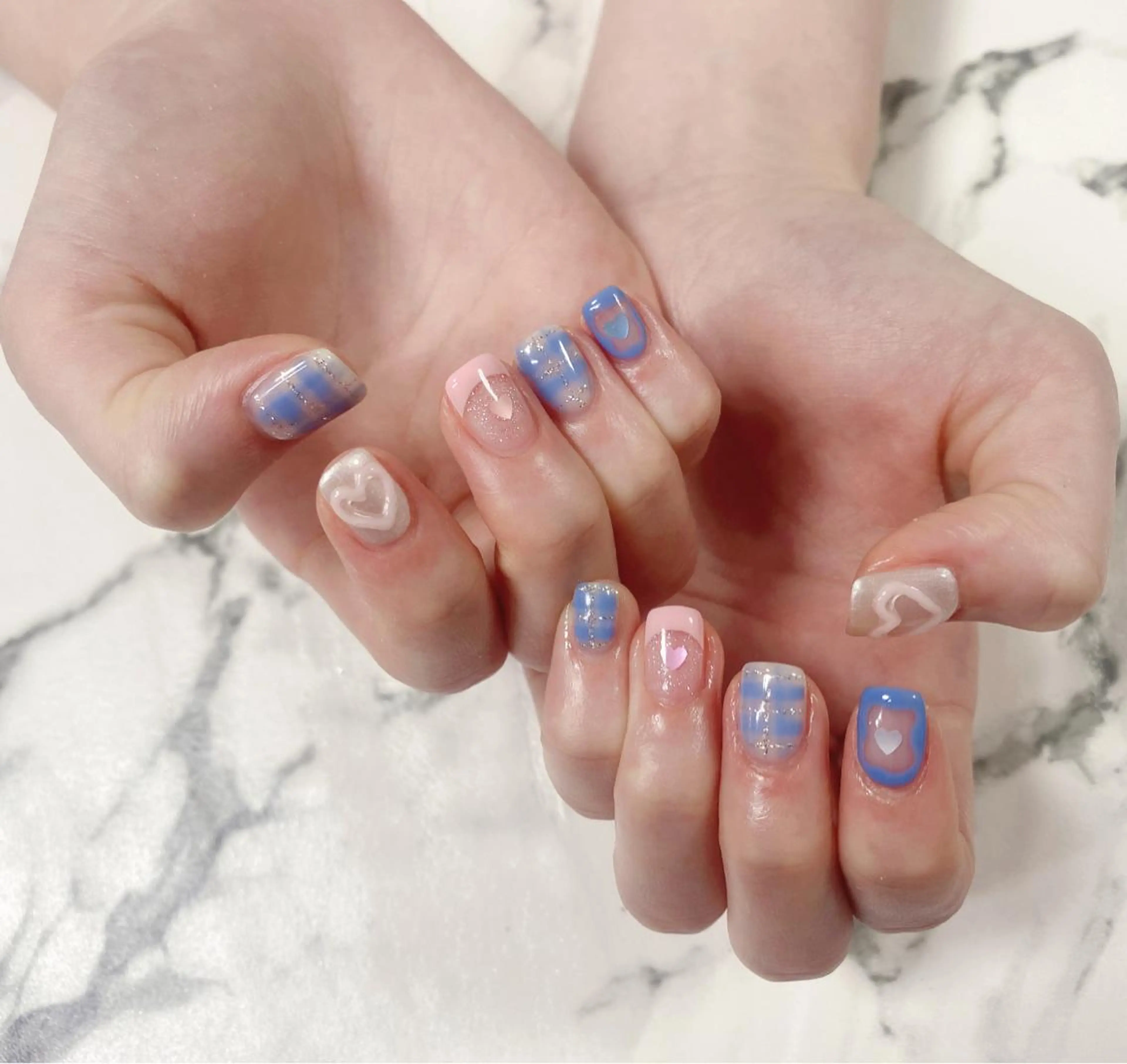ロング カラー ネイル アートネイル Q Free nailsのネイルデザイン