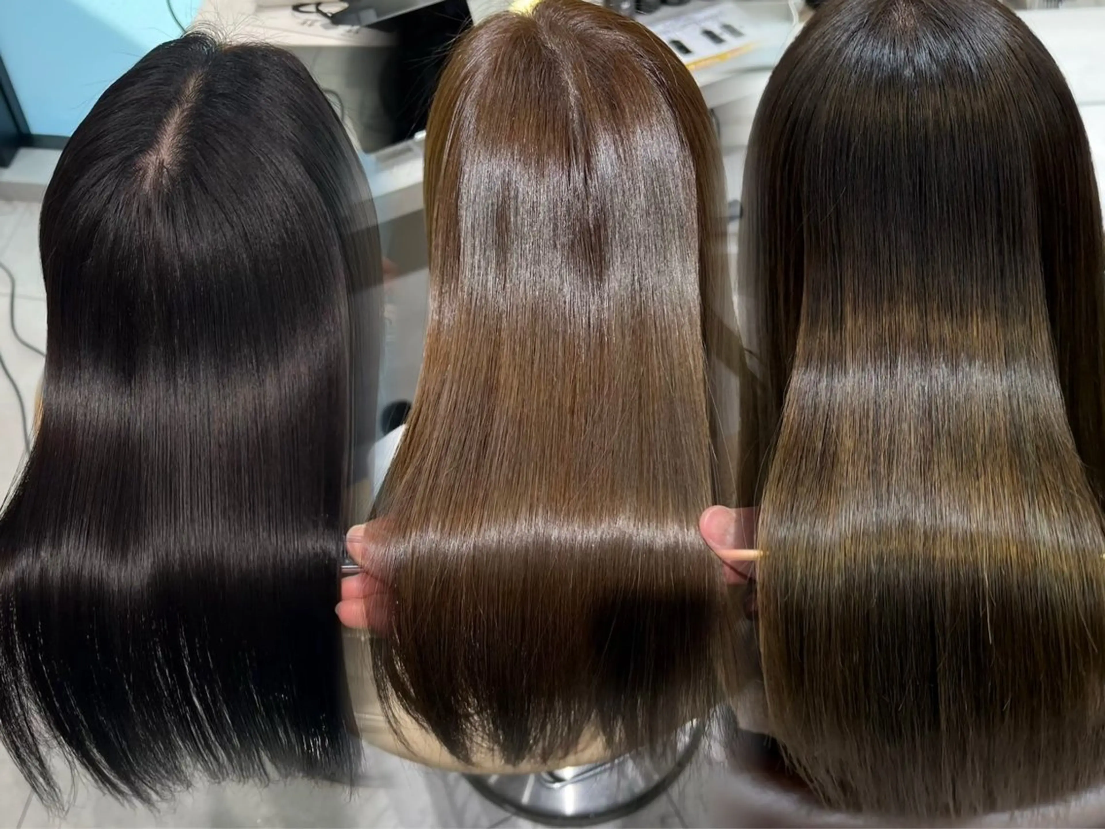 ロング カラー パーマ 髪質改善 レイヤーカット 縮毛矯正 【美髪矯正】 吉村　清志のヘアスタイル