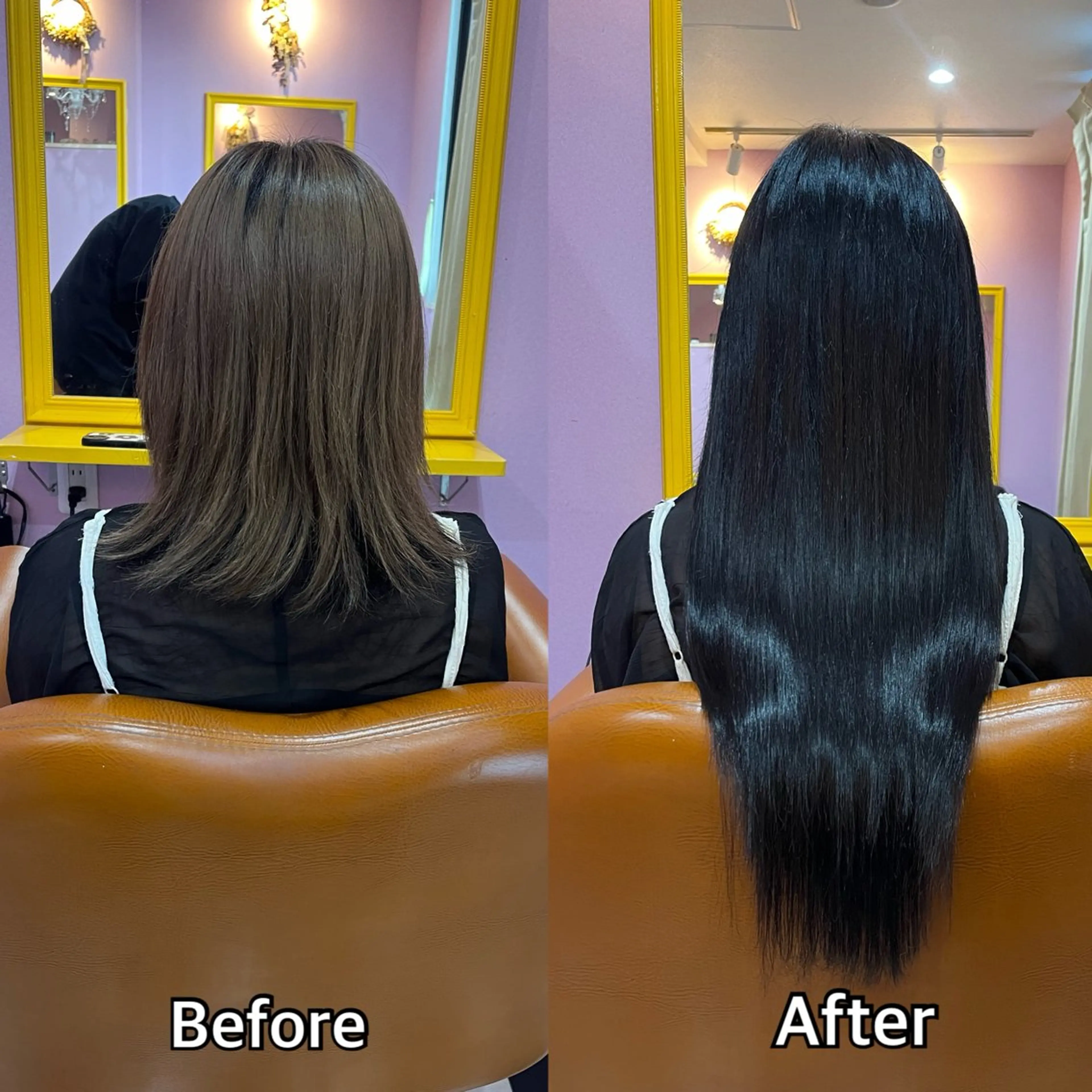 ロング シール＋ちび編み込み エクステ梅田🐨のヘアスタイル