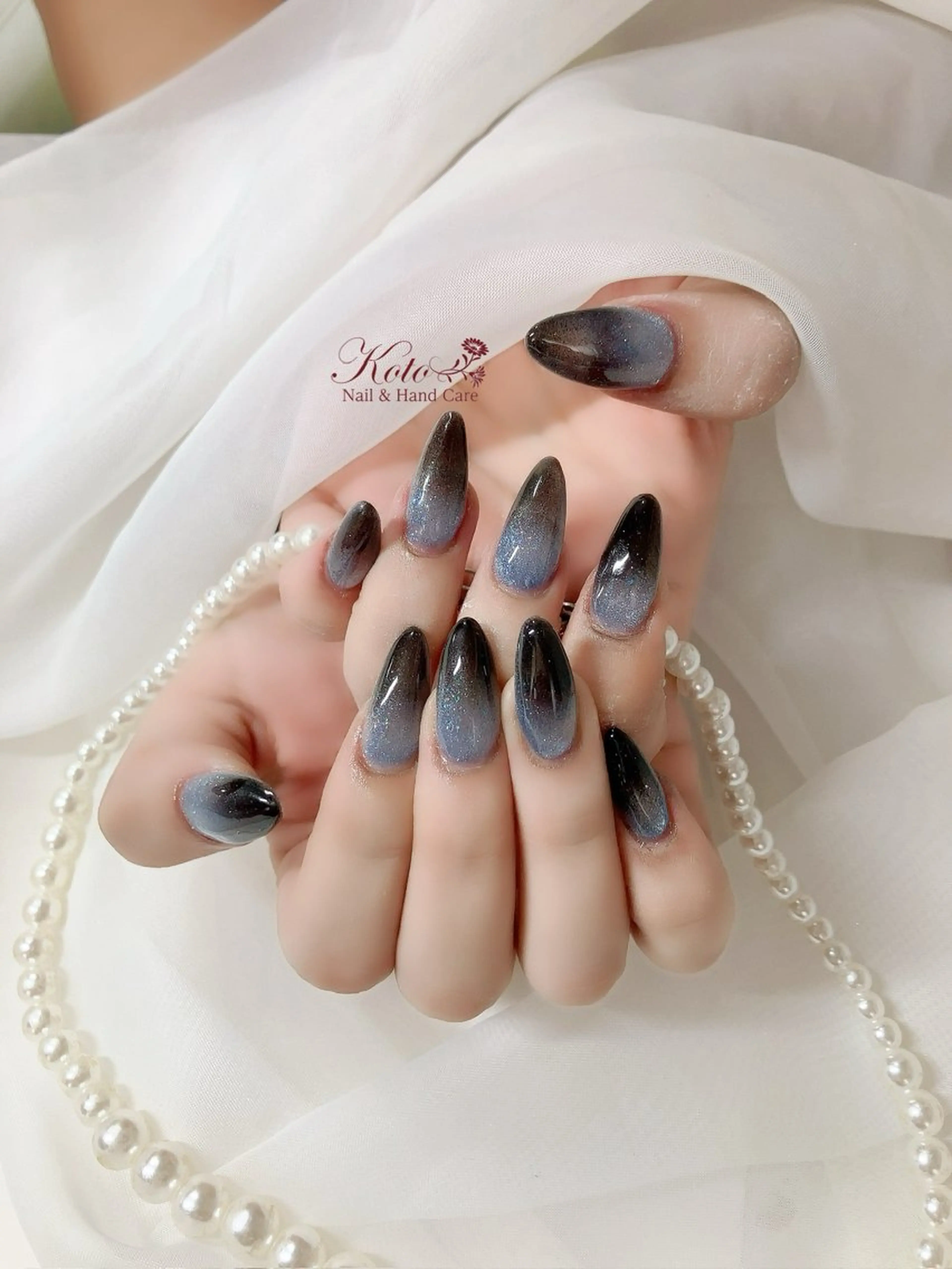 ネイル 長さ出し ジェルネイル マグネットネイル 持ち込み ニュアンスネイル ハンドネイル Nail Salon KOTOのネイルデザイン