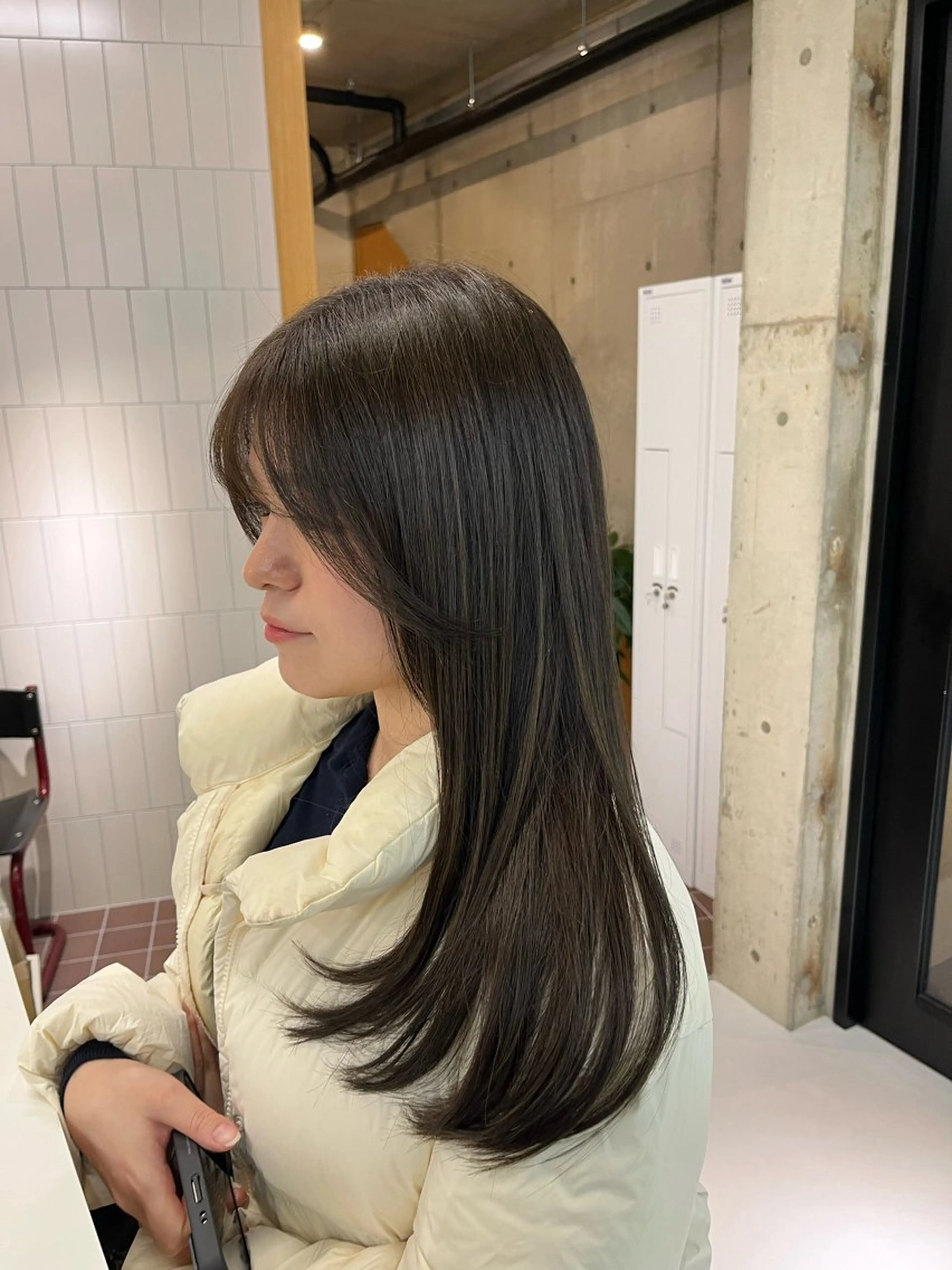 セミロング カット ヘアカラー トリートメント nagi所属・横田直也／韓国風 レイヤーカット／千種のヘアスタイル