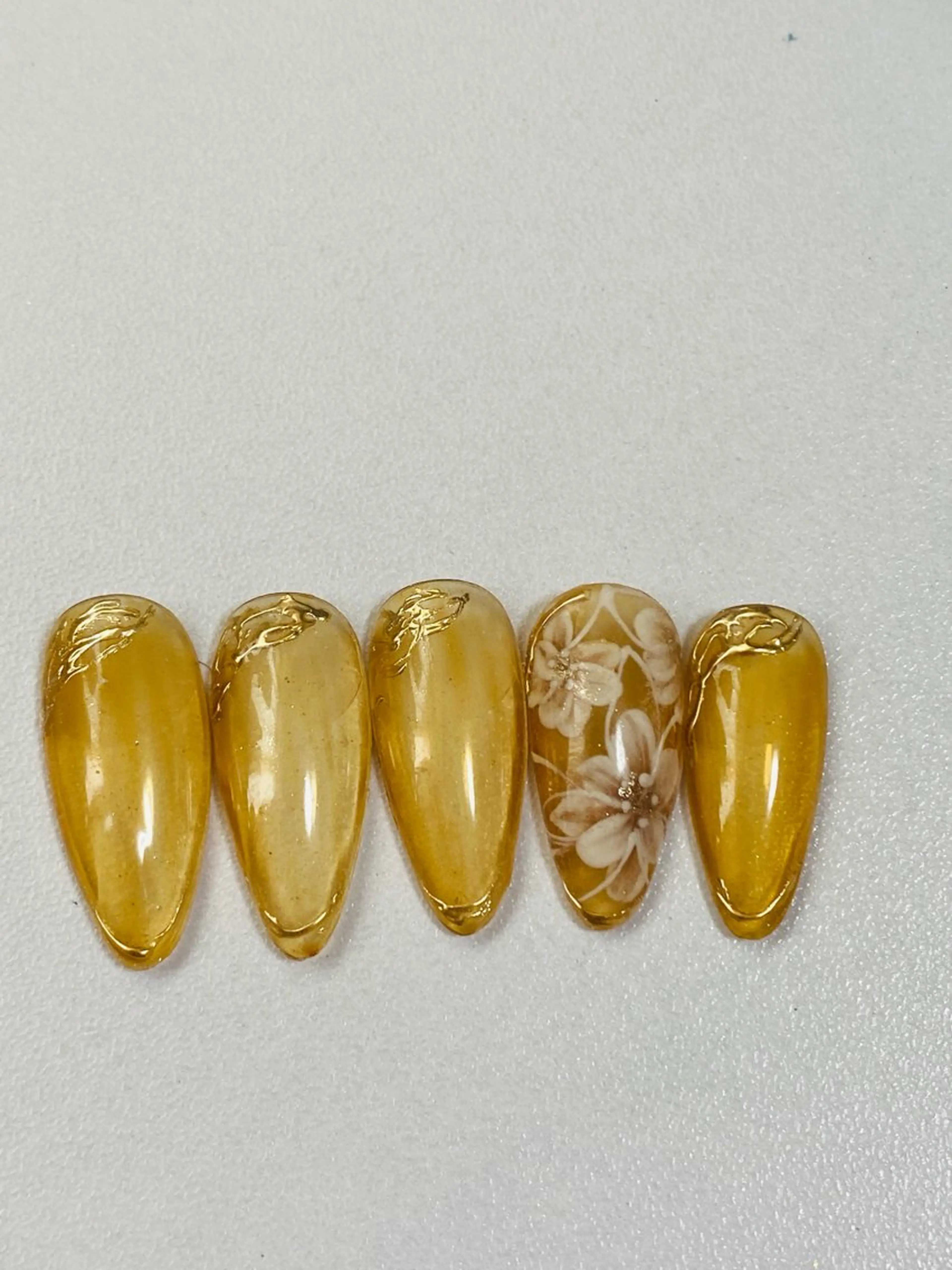 ネイル アートネイル クリアネイル オレンジ 自宅ネイルサロン ♦️nuance♦️のネイルデザイン