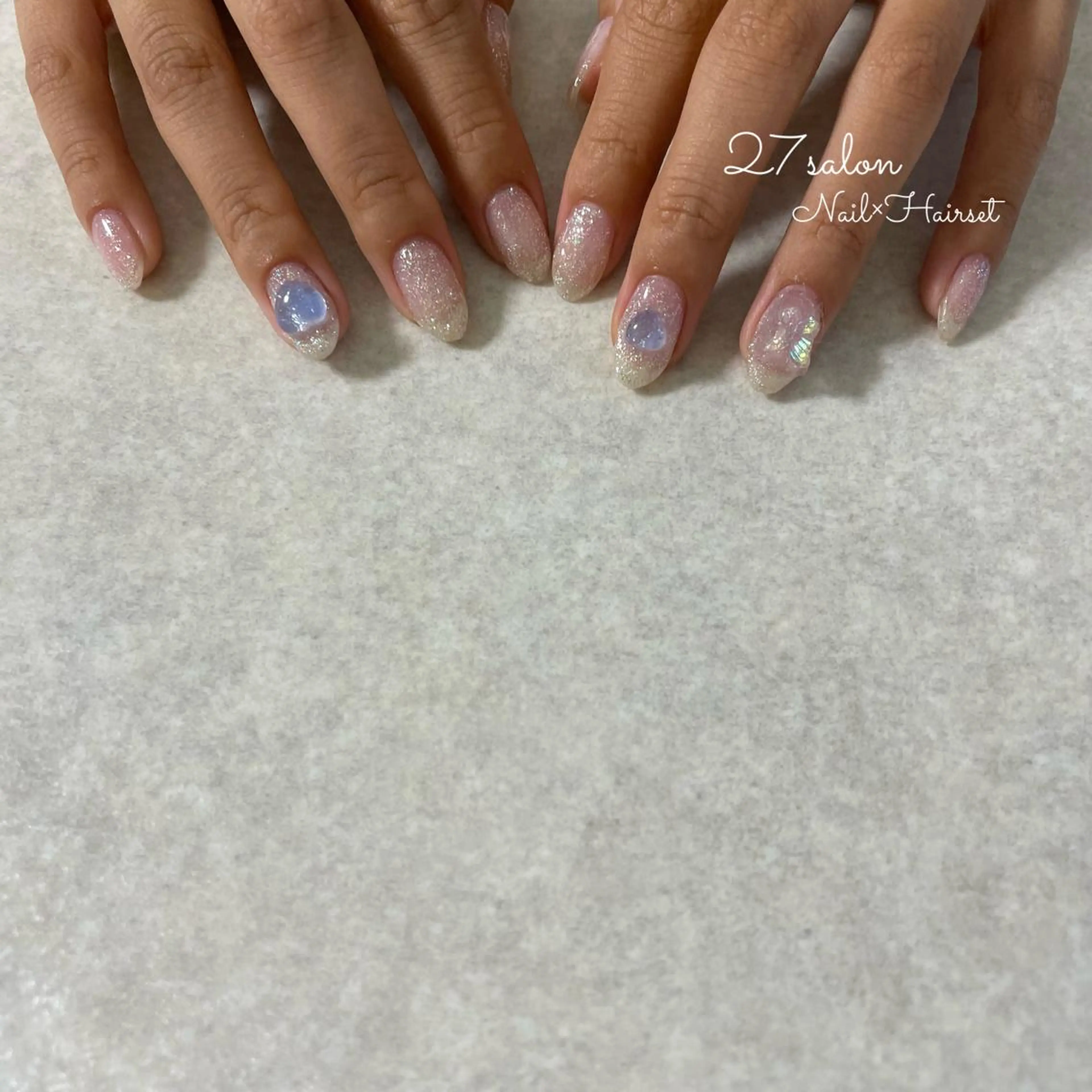 ネイル クリアネイル ハート 27salon yuinaのネイルデザイン