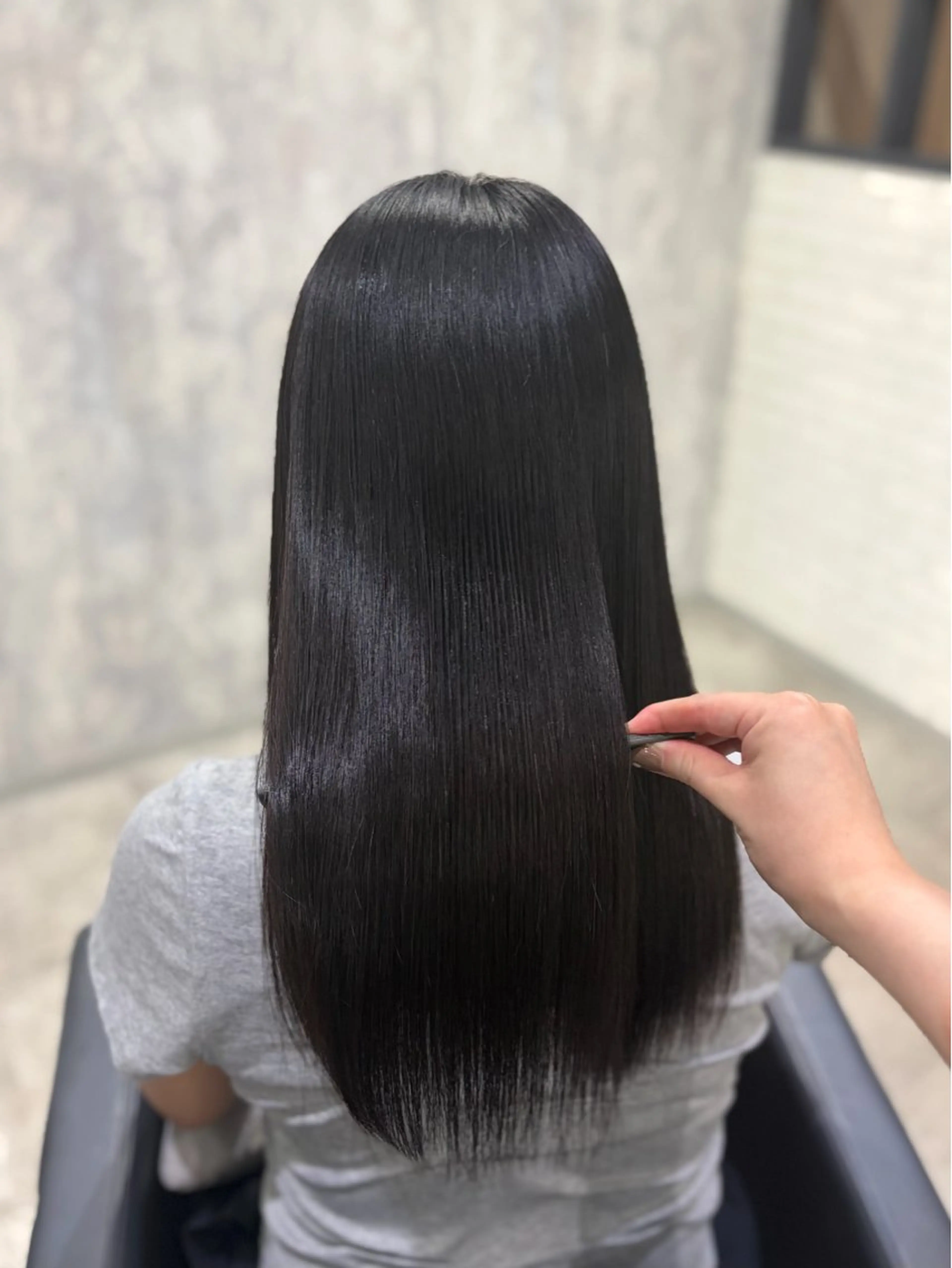 ロング カラー 透明感カラー グレージュ カット ヘアカラー トリートメント shiori/透明感 /顔周り/髪質改善のヘアスタイル