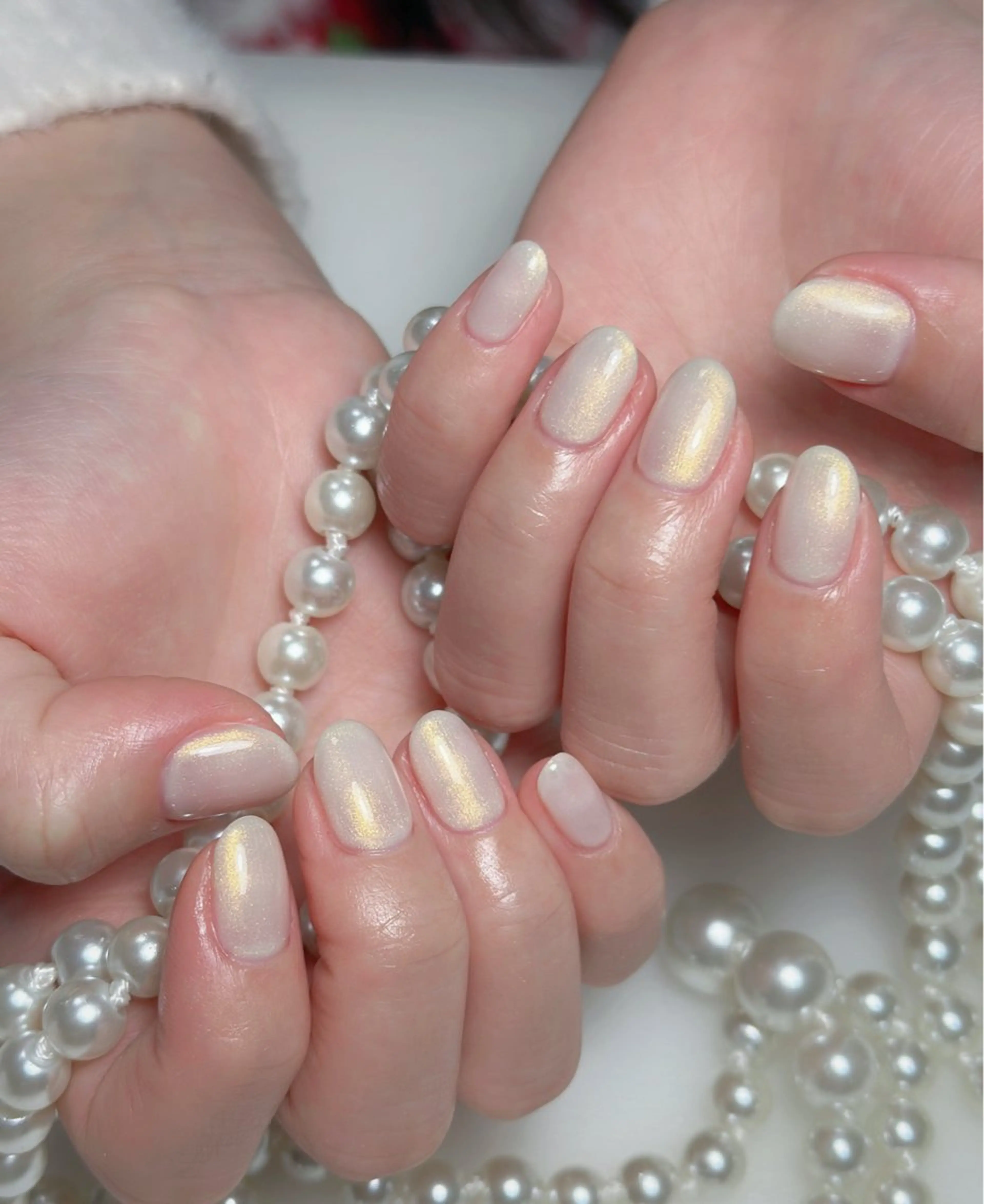 ネイル オーロラネイル 長さ出し フットネイル 韓国ネイル ラメ(グリッター) 👍thumbs up nail👍のネイルデザイン