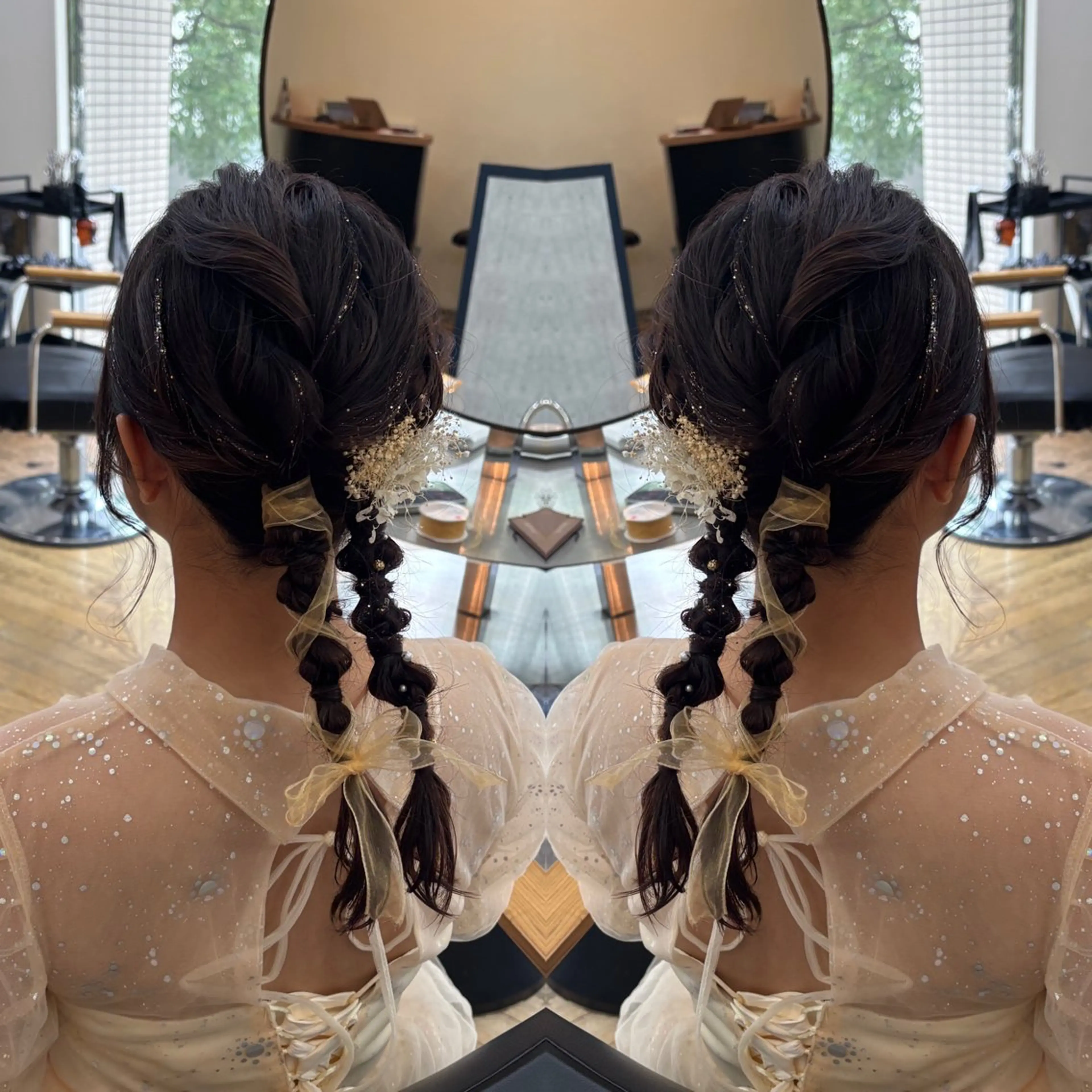 セミロング ヘアアレンジ ☻モエカ/ハイトーン アレンジ☻のヘアスタイル