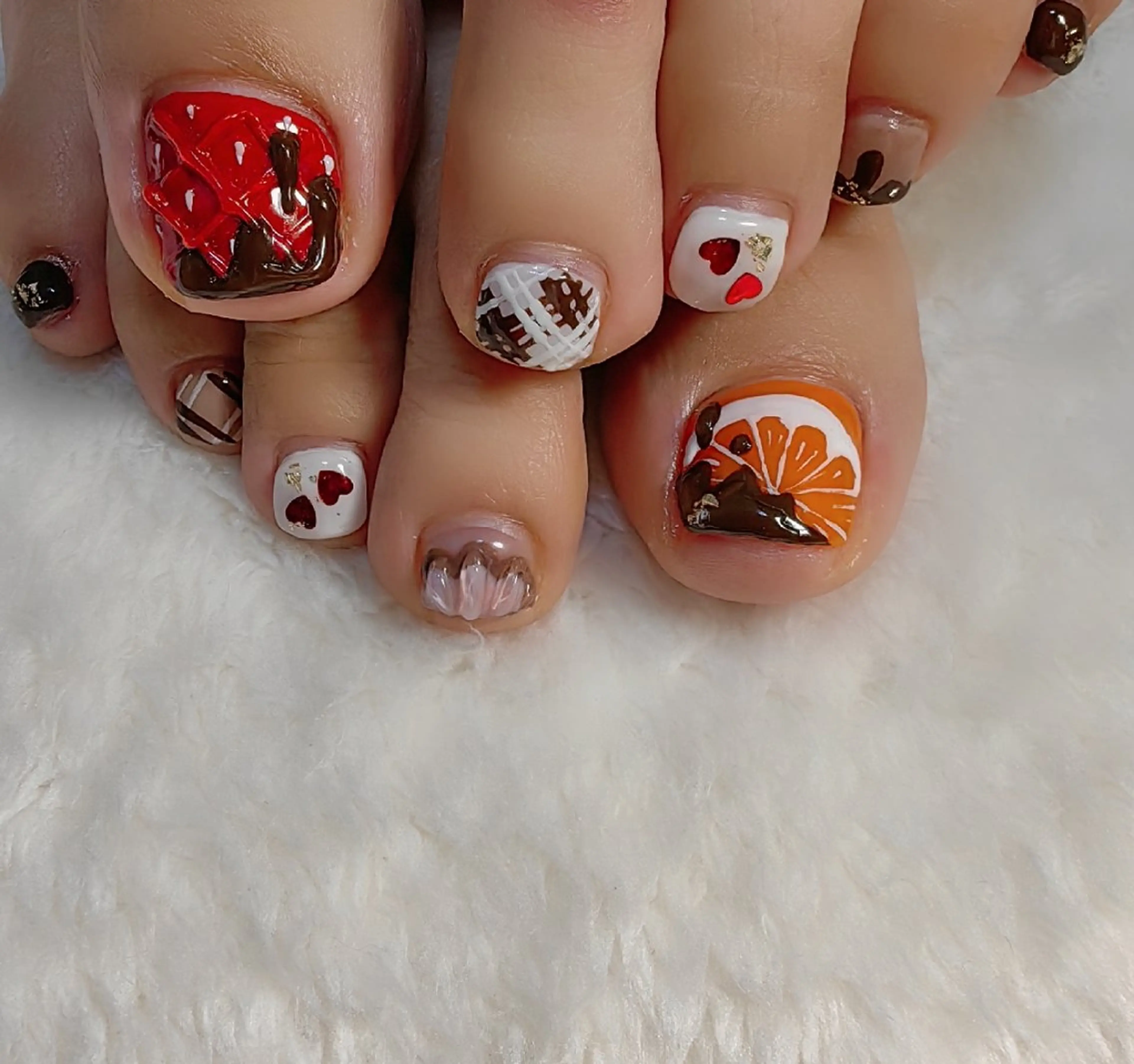 ネイル バレンタイン フットネイル reve あやののネイルデザイン