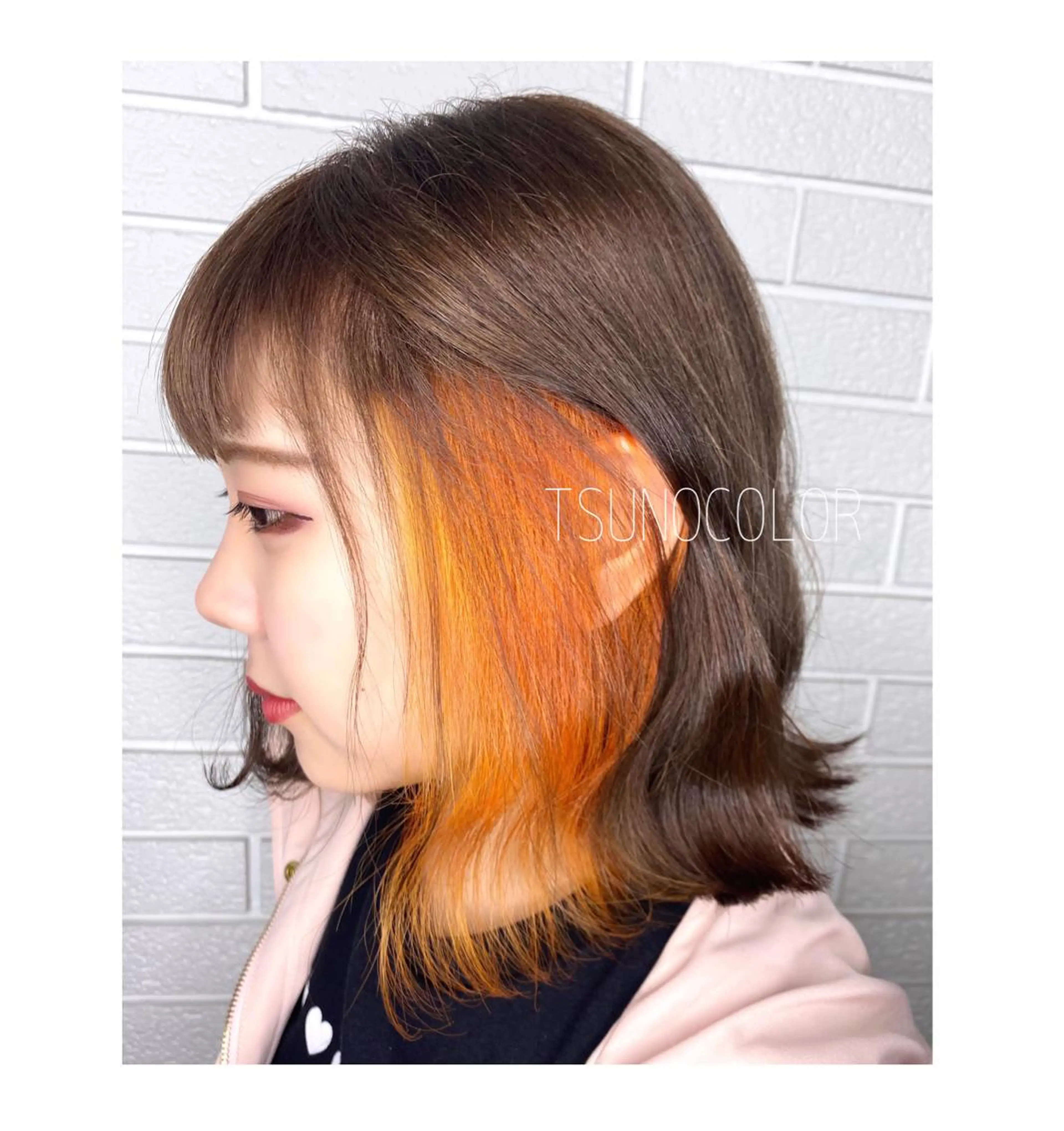 ミディアム カラー オレンジ GARU-ガル-所属・TSUNO🦖 派手髪/オタク美容師のヘアスタイル